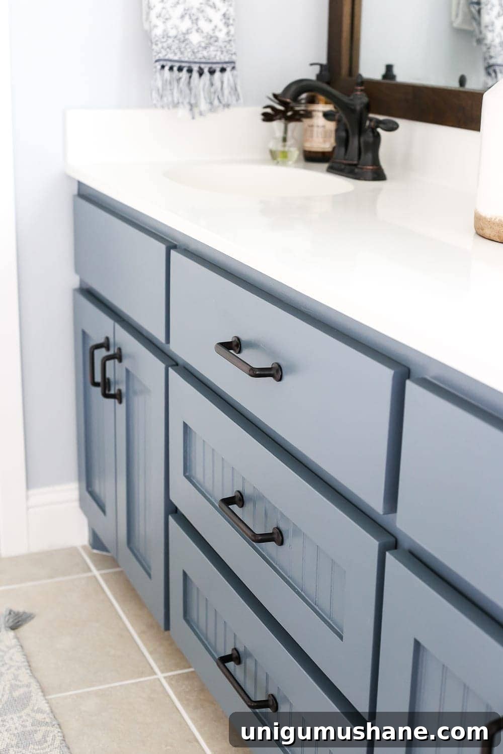 Lowe's Spring Makeover Bathroom Reveal | blesserhouse.com - A team of 6 DIYers take on a bathroom makeover in 48 hours to transform a plain, builder grade space to give it character and modern farmhouse charm.