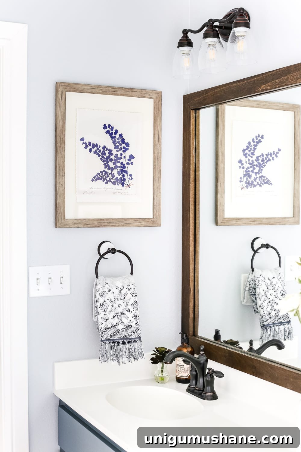Lowe's Spring Makeover Bathroom Reveal | blesserhouse.com - A team of 6 DIYers take on a bathroom makeover in 48 hours to transform a plain, builder grade space to give it character and modern farmhouse charm.