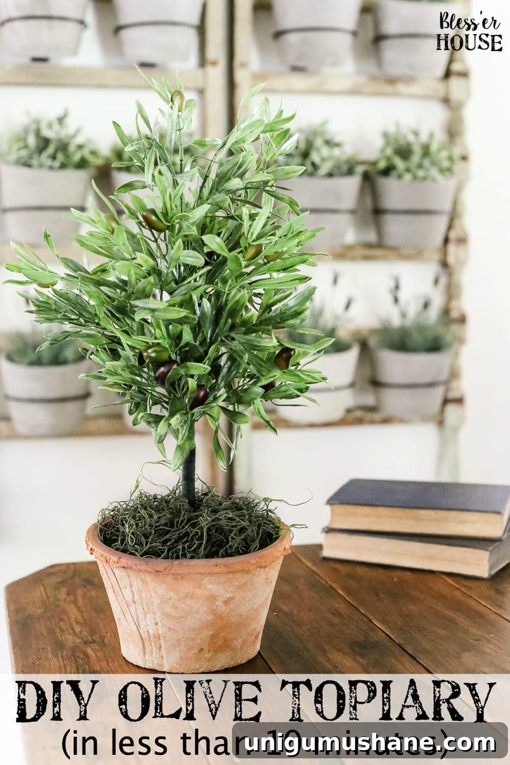How to Make an Olive Topiary Tree for Your Home 2 DIY Olive Topiary Trees | blesserhouse.com - A 10 minute craft tutorial for how to make an olive topiary tree (or any kind of topiary) inexpensively + 11 DIY summer decor ideas.