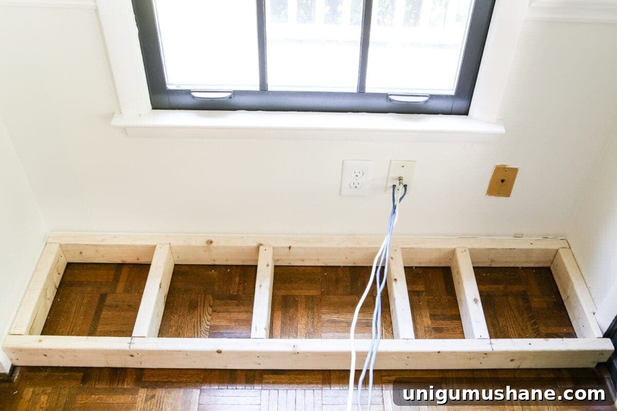 DIY Window Seat base framing