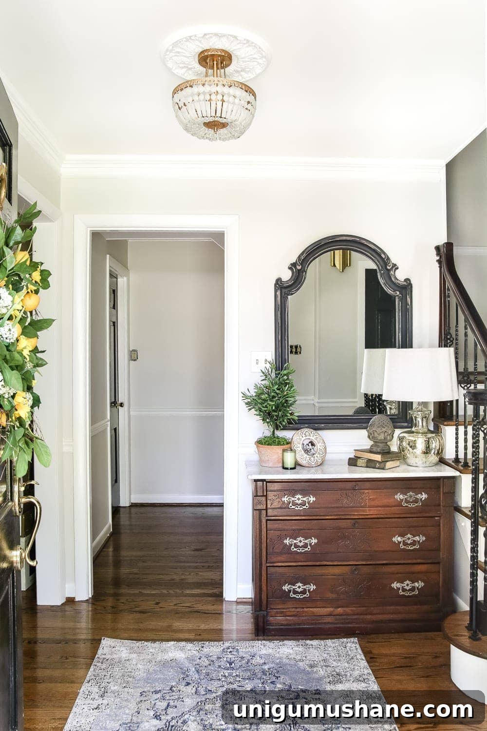 DIY Antique Gold Frosted Crystal Light Fixture Makeover 9 Semi-DIY Antique Gold Frosted Crystal Light Fixture | blesserhouse.com - A quick and simple tutorial for how to makeover a light fixture for an antique gold frosted crystal effect with a high-end designer look at half the price.