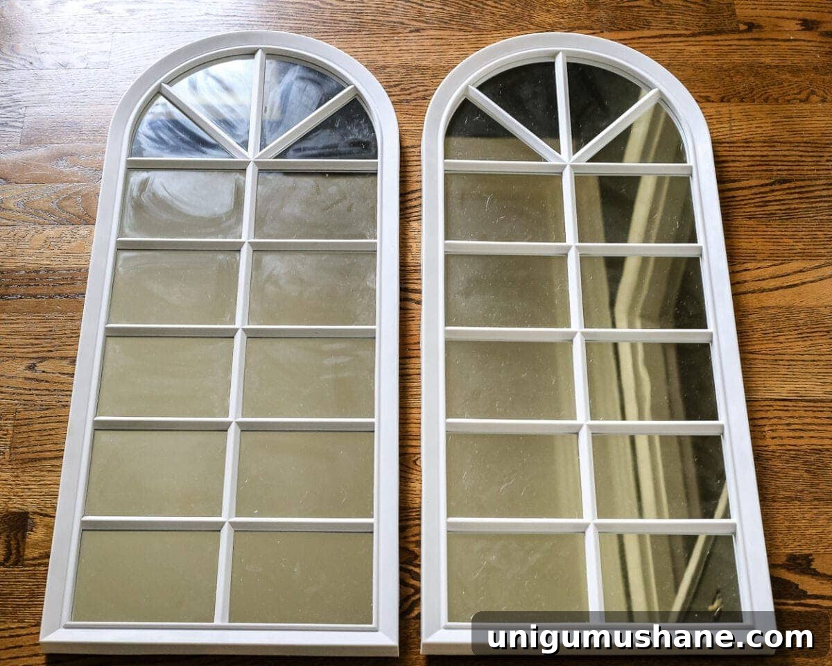 Create an Aged Gold Antique Mirror Finish 2 DIY Aged Gold Antique Mirror Makeover | blesserhouse.com - A DIY tutorial to transform a cheap, plastic mirror to look like an Anthropologie inspired aged gold antique mirror using Rub 'n Buff.