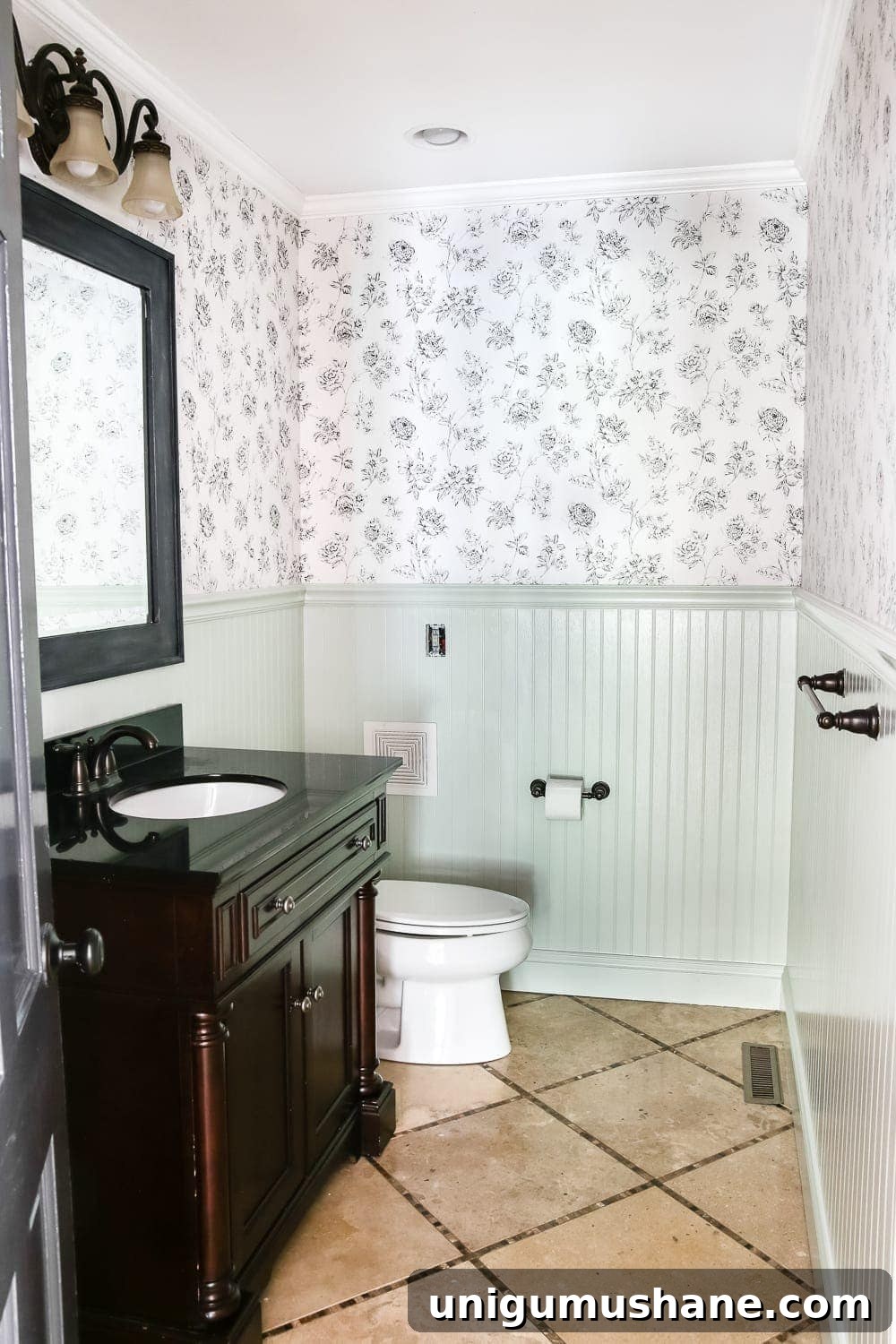 How to Hang Wallpaper: Step-by-Step for Perfect Results 5 Powder room progress with wallpaper