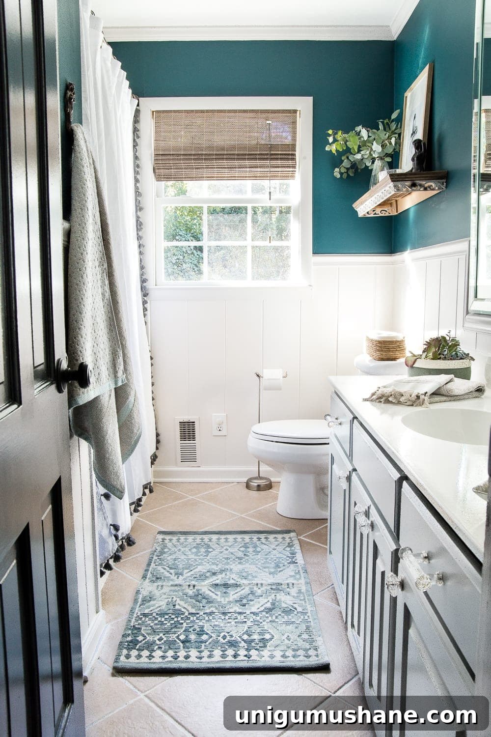 How to Paint a Bathroom Sink Countertop 25 guest bathroom after with teal walls