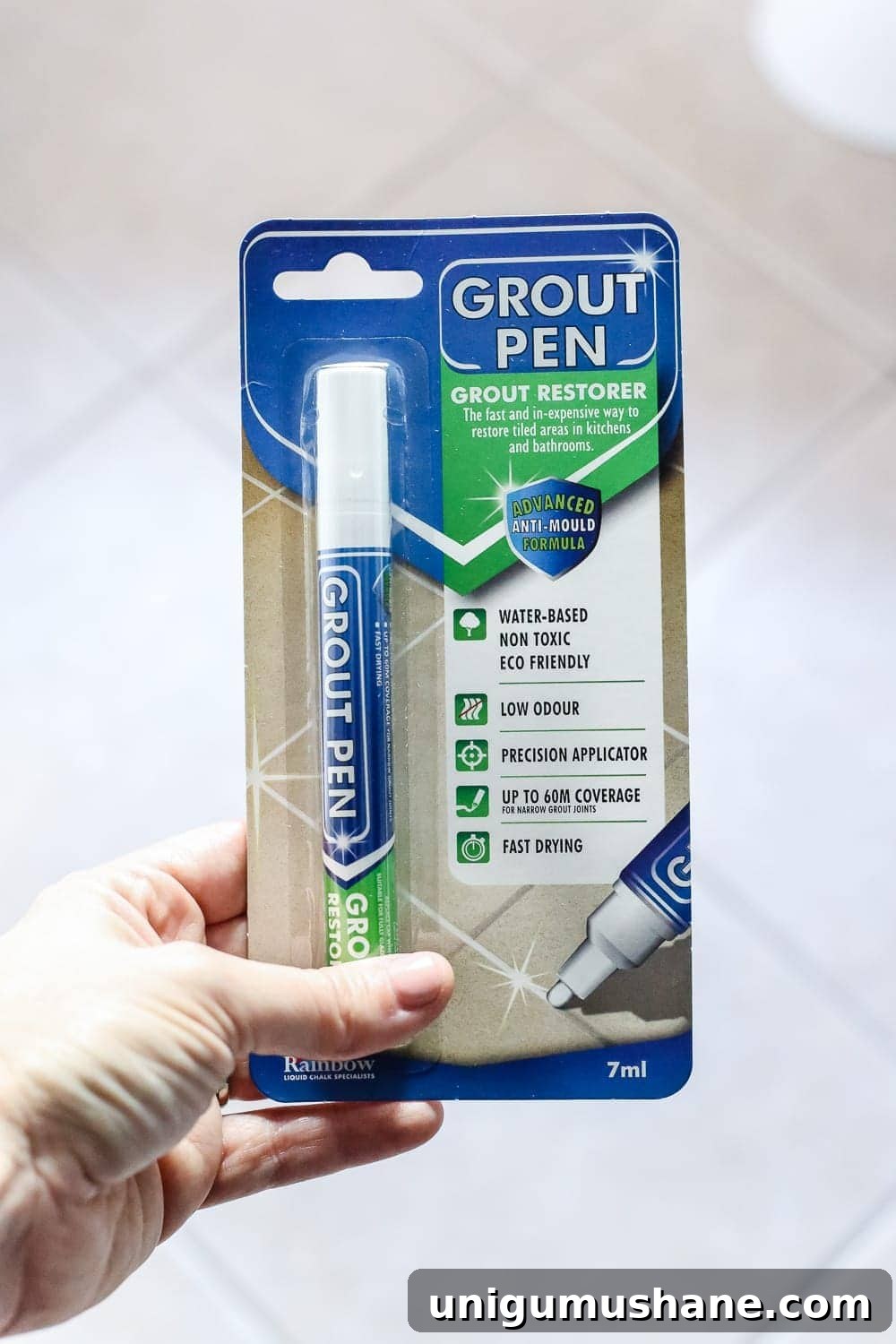 How to Refresh Tile Grout with Paint 6 Using a grout pen to refresh bathroom tile grout lines