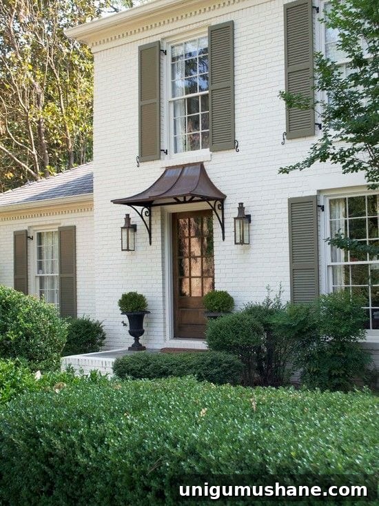 Limewash Brick Exterior Plans | blesserhouse.com - A full exterior brick house makeover plan using real slaked limewash paint and trim color options for a classic European look.