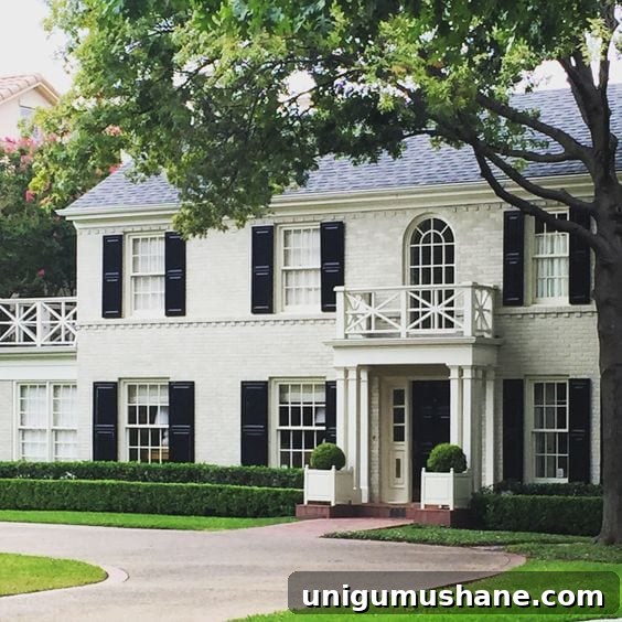 Limewash Brick Exterior Plans | blesserhouse.com - A full exterior brick house makeover plan using real slaked limewash paint and trim color options for a classic European look.