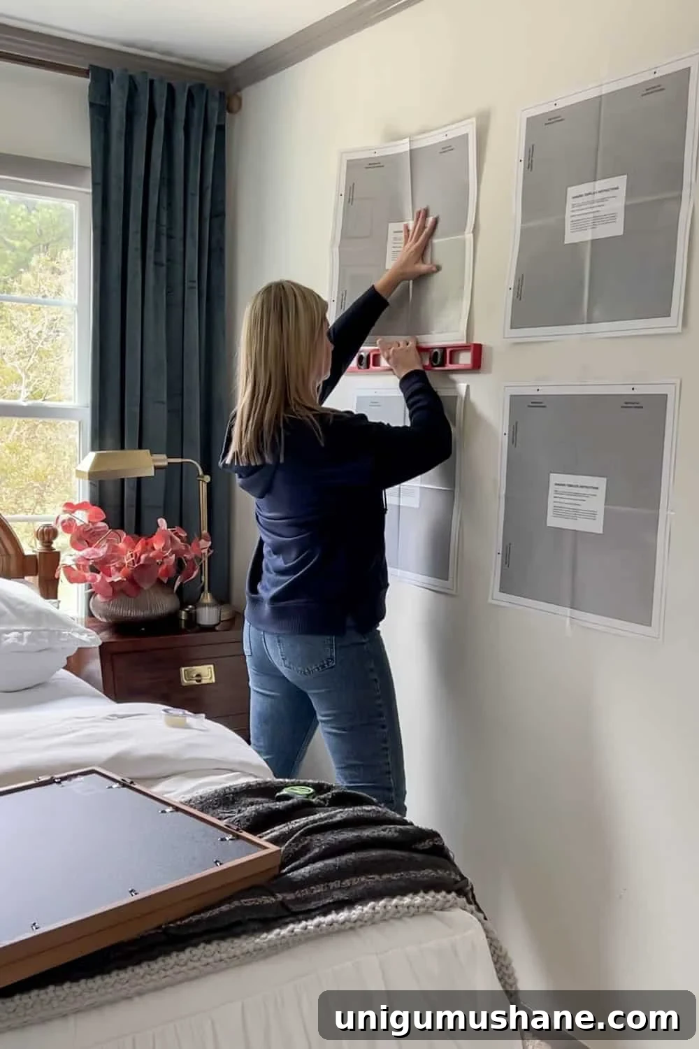 checking picture frame templates to make sure they are level