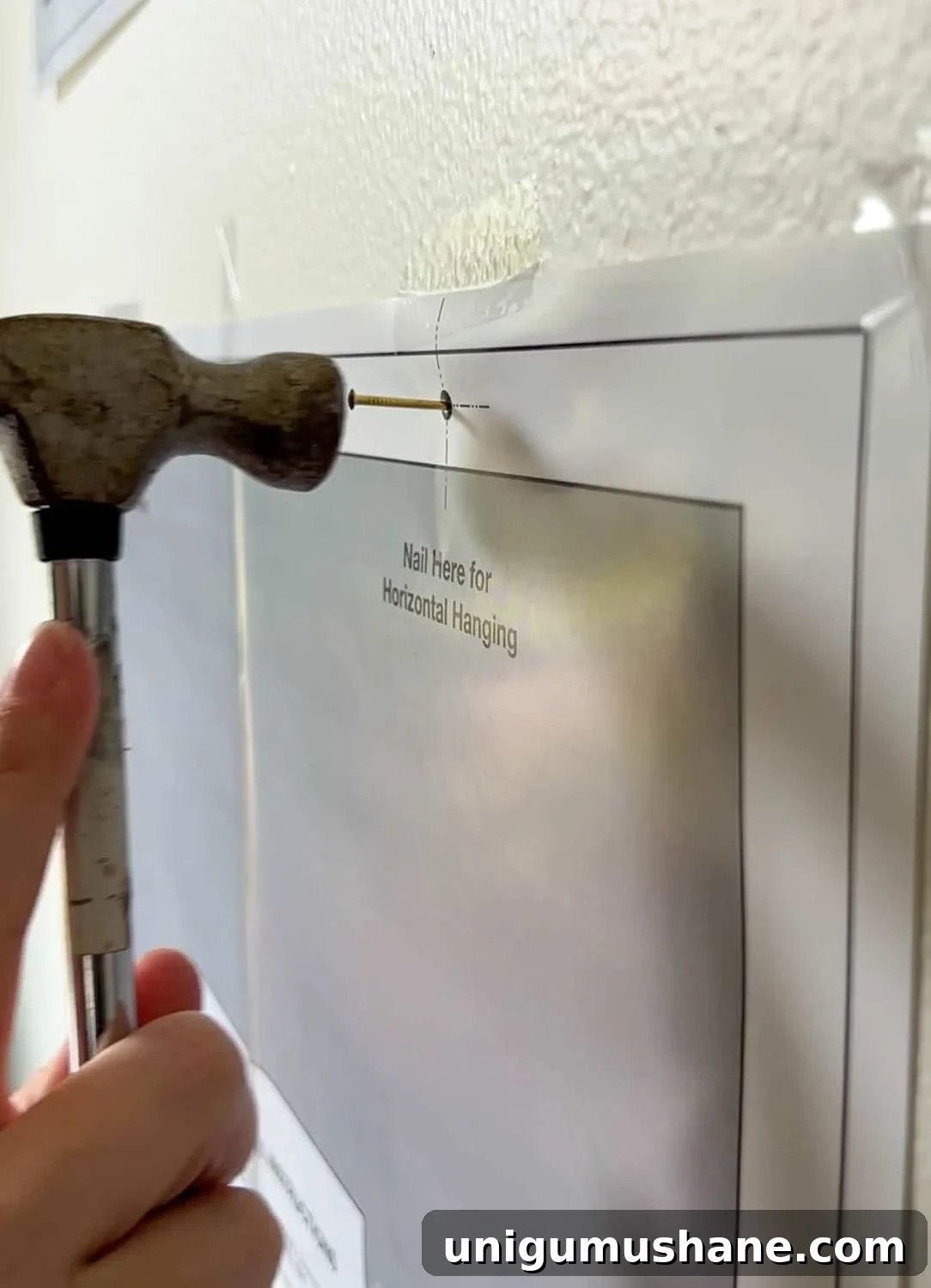 nailing into a picture frame template
