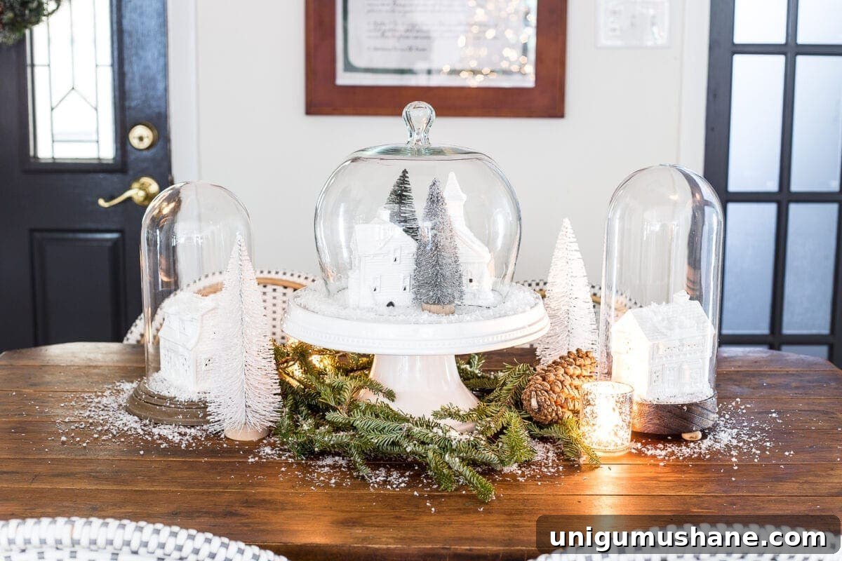 DIY Christmas Village Snow Globe Centerpiece 5 img 28614 4