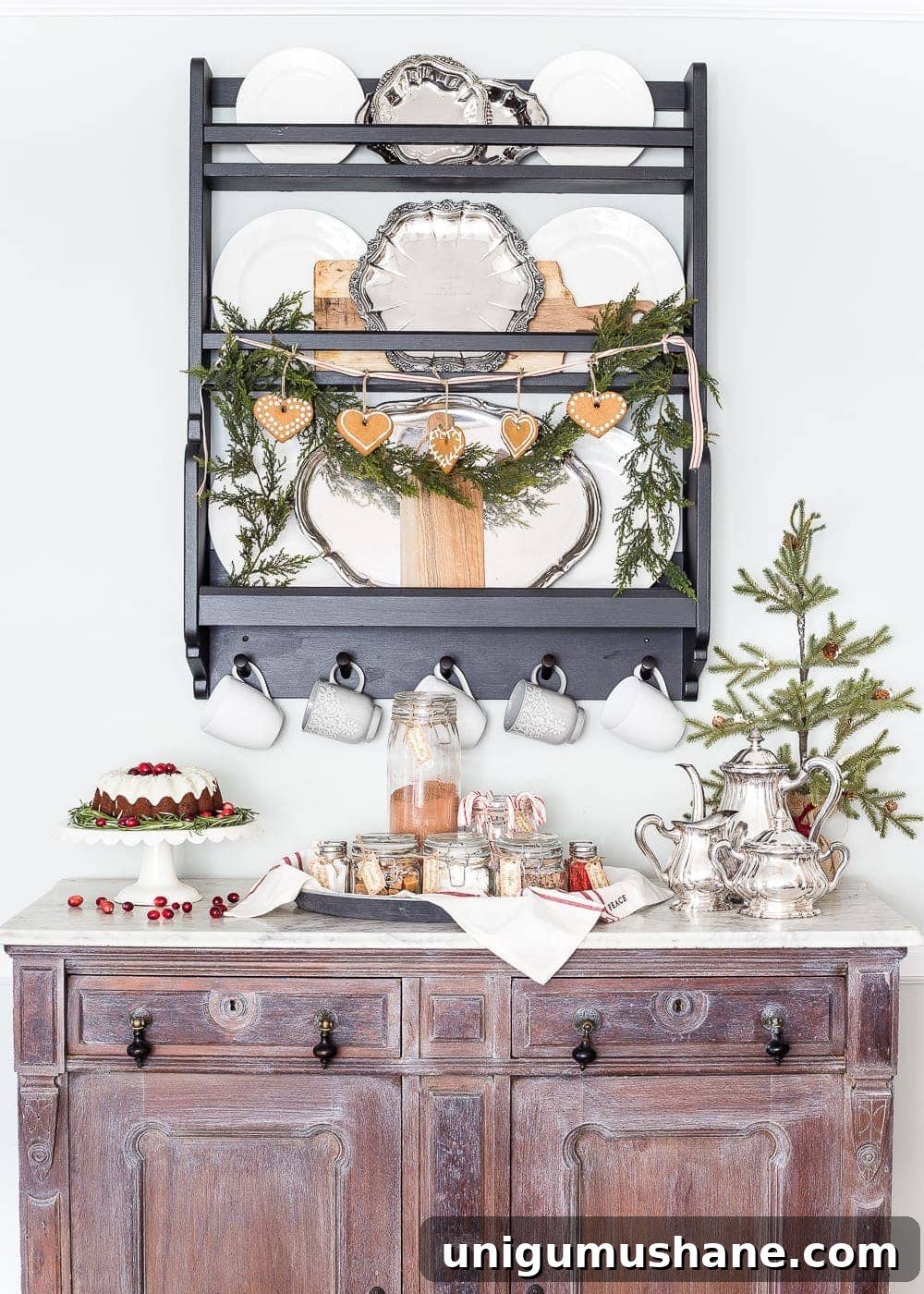 Cozy Hot Chocolate Bar Ideas with Free Printable Labels 2 Cozy Hot Cocoa Bar & Printable Labels | blesserhouse.com - A cozy hot cocoa bar vignette set up for Christmas plus a free printable label set for toppings and mix-ins. #cocoabar #Christmasdecor #Christmaskitchen #printablelabels