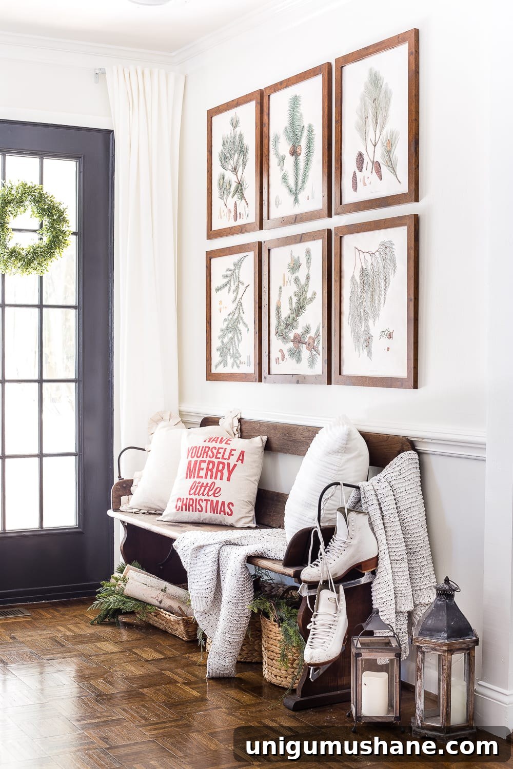 Christmas Living Room Decor Ideas for a Simple Seasonal Look 10 Seasonal Simplicity Christmas Living Room | blesserhouse.com - A tour of a neutral Christmas living room with simple, natural decor, mercury glass, and a modern rustic vibe. #christmaslivingroom #neutralchristmas #christmasdecor