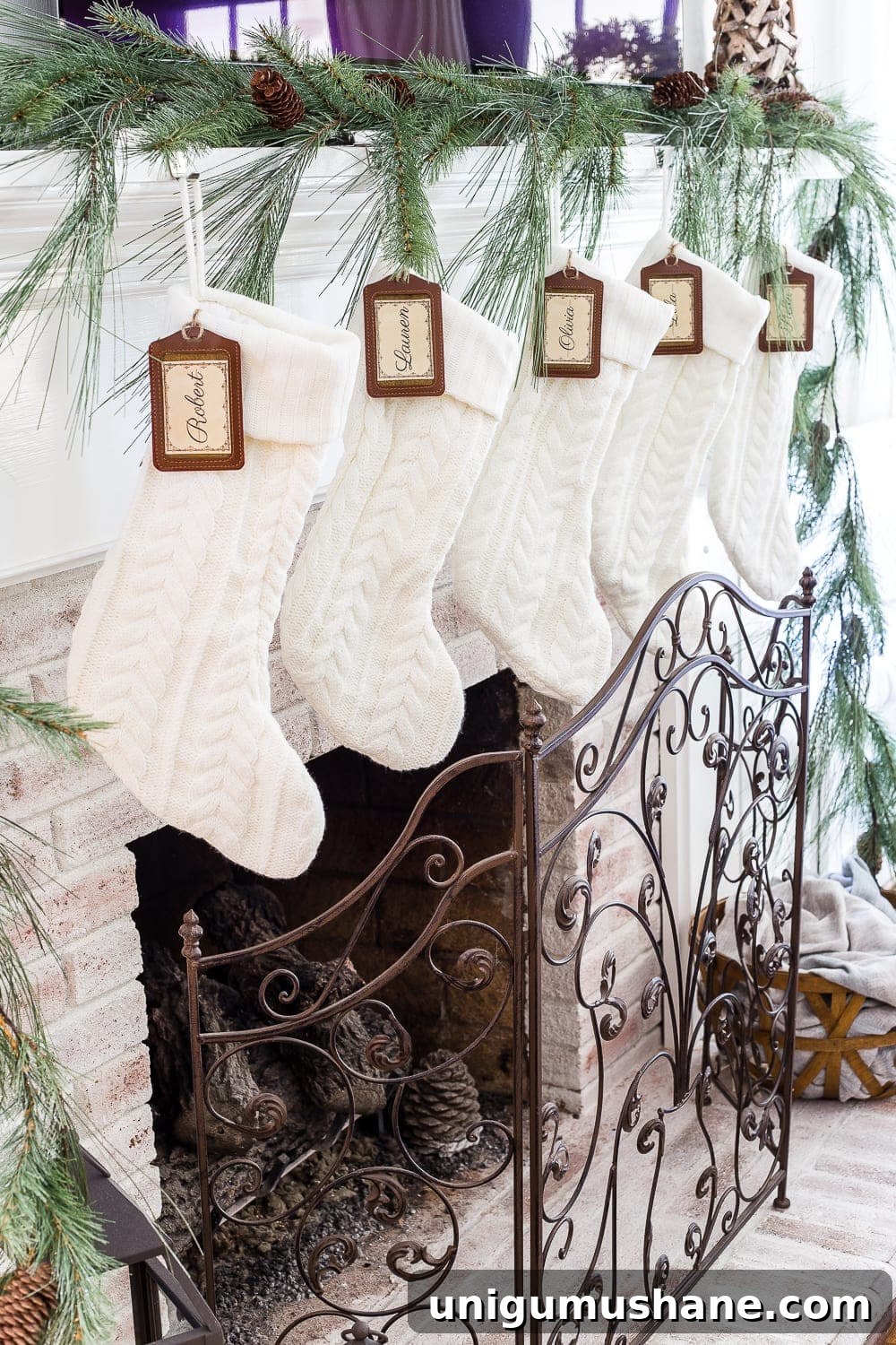 Christmas Living Room Decor Ideas for a Simple Seasonal Look 5 Seasonal Simplicity Christmas Living Room | blesserhouse.com - A tour of a neutral Christmas living room with simple, natural decor, mercury glass, and a modern rustic vibe. #christmaslivingroom #neutralchristmas #christmasdecor