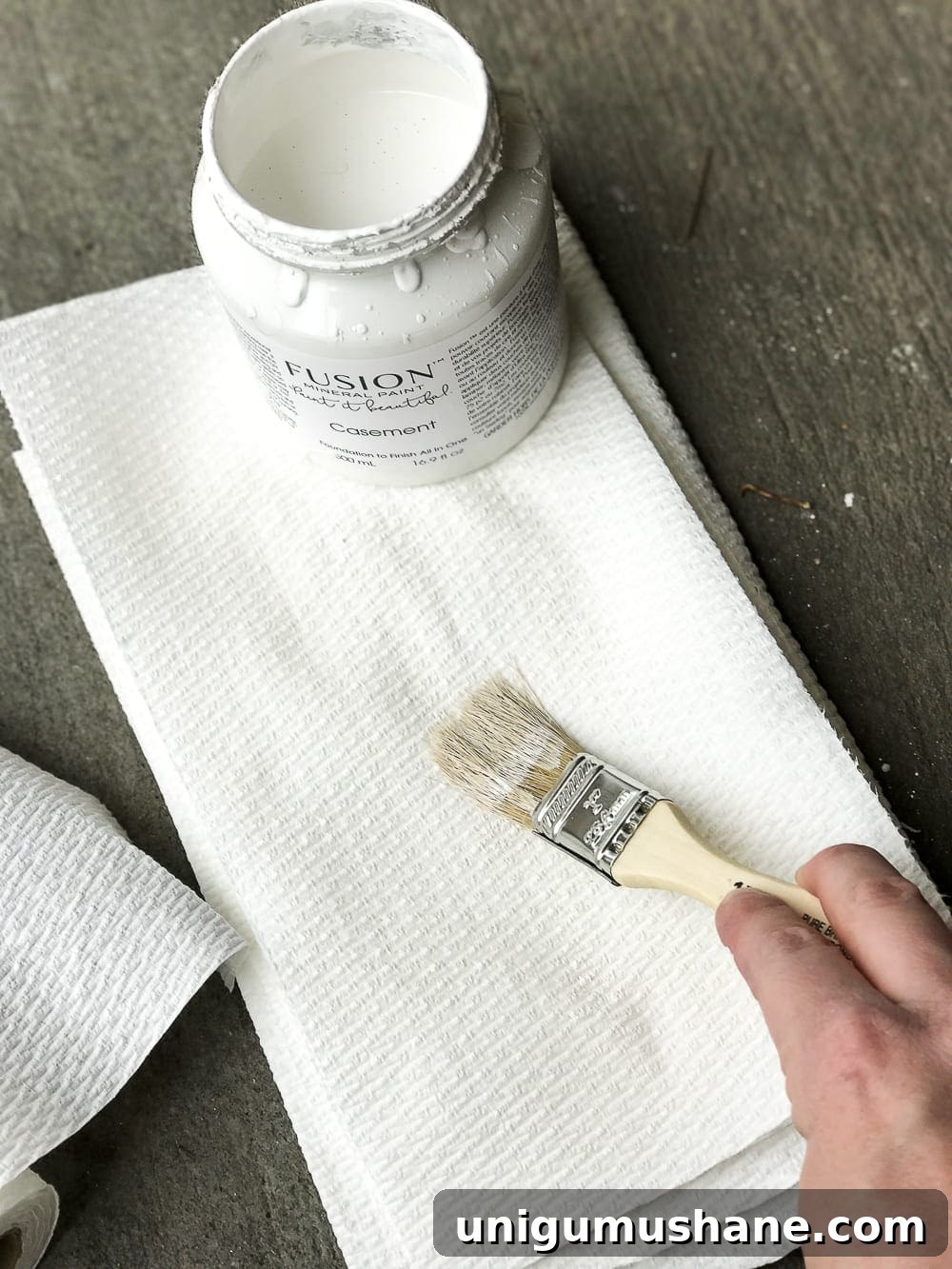 How to Turn a Coffee Table into an Ottoman Bench 5 Painting coffee table with French Linen