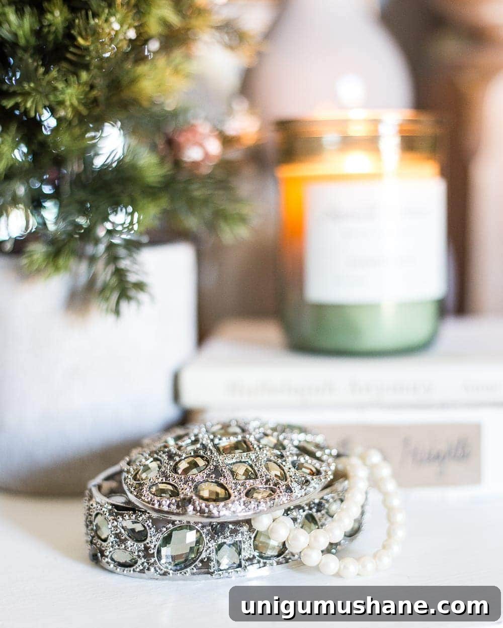 Cozy Blue and Neutral Christmas Bedroom Decor Ideas 7 Blue Christmas Bedroom | blesserhouse.com - A master bedroom decorated for Christmas with neutrals, blues, and greens that transitions easily into winter. #christmasbedroom #bluechristmas