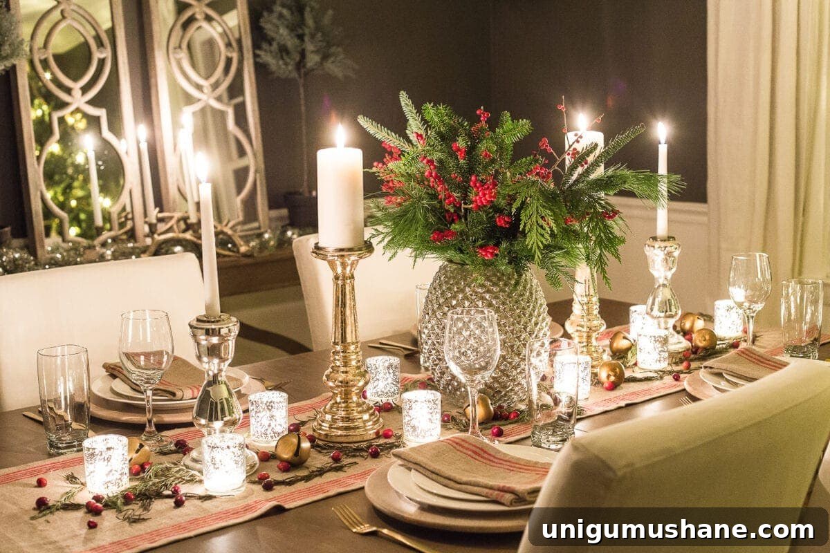2017 Christmas Night Candlelight Tour: Carols and Lights 6 Table runner and candles on dining table