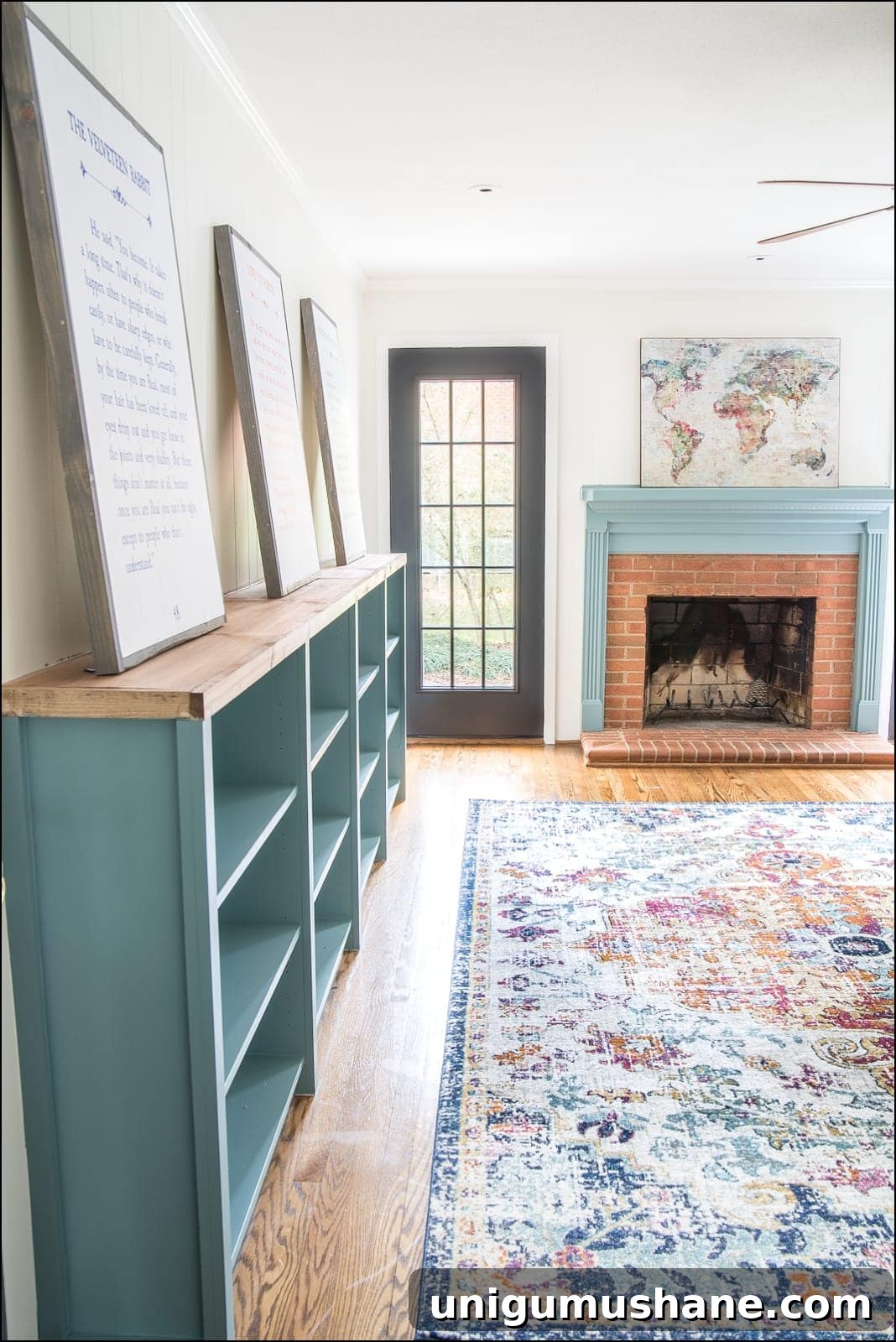 DIY Built-In Bookcases for Your Playroom 15 An easy to follow step-by-step tutorial showing how to build bookcase built-ins using IKEA Billy bookcases. #IKEAhack #homeimprovement #build #playroom