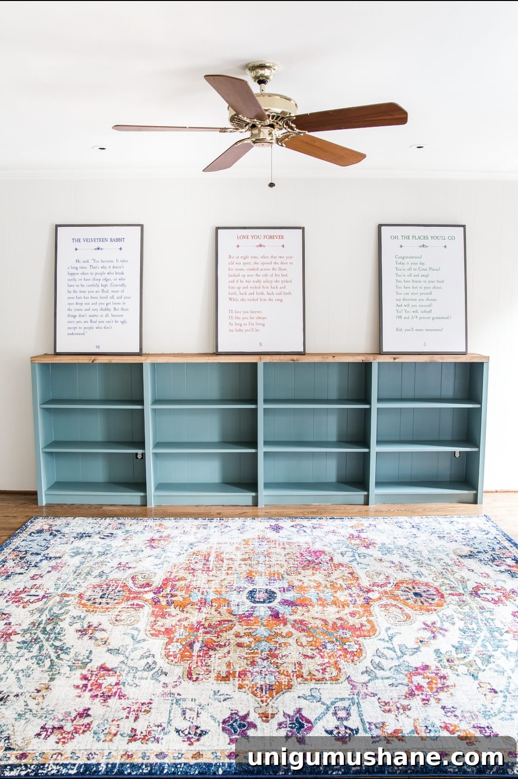 DIY Built-In Bookcases for Your Playroom 16 An easy to follow step-by-step tutorial showing how to build bookcase built-ins using IKEA Billy bookcases. #IKEAhack #homeimprovement #build #playroom