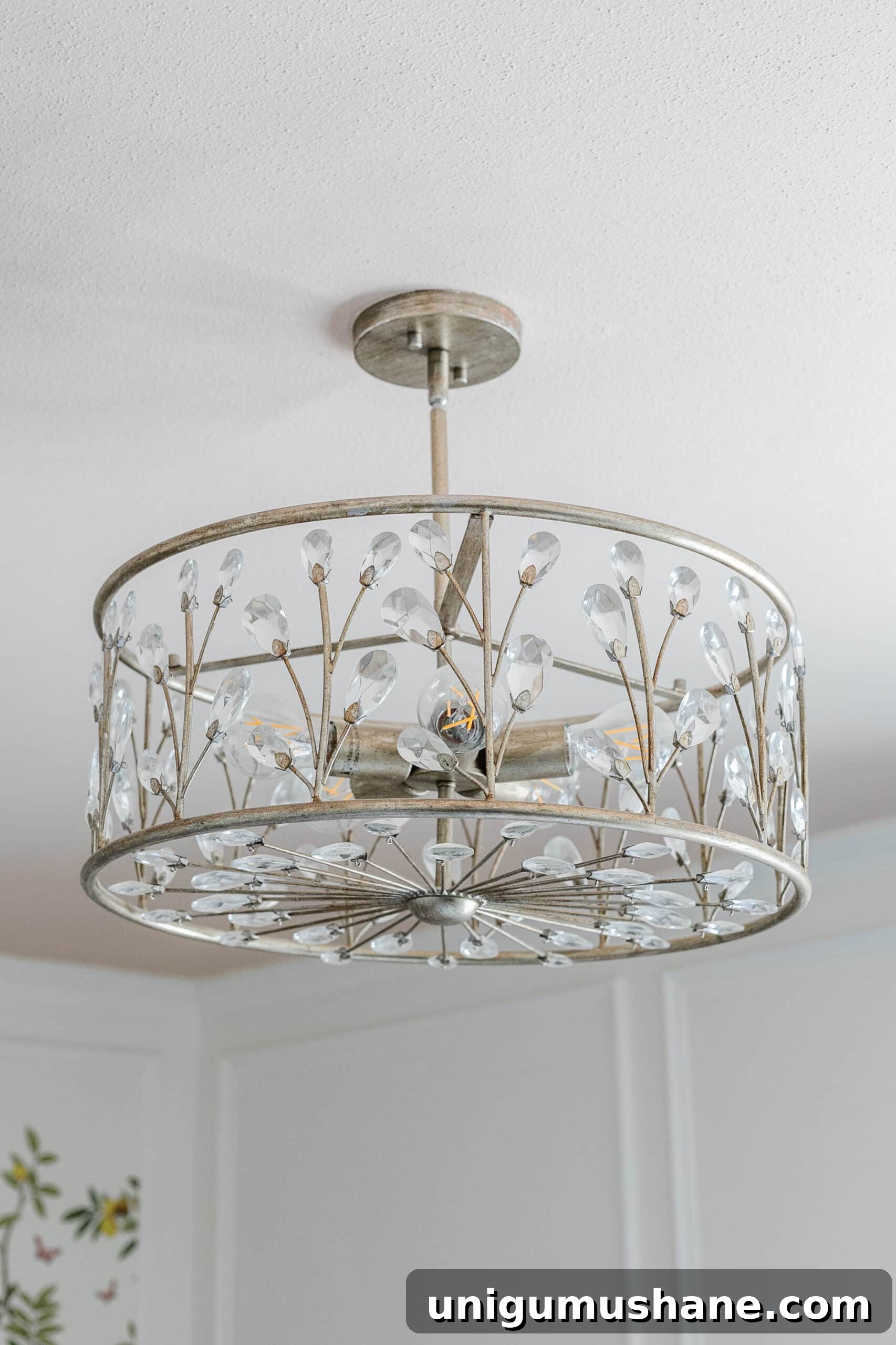 Affordable Kids' Ceiling Lights for Nurseries and Bedrooms 6 nursery ceiling light with floral crystal pattern drum