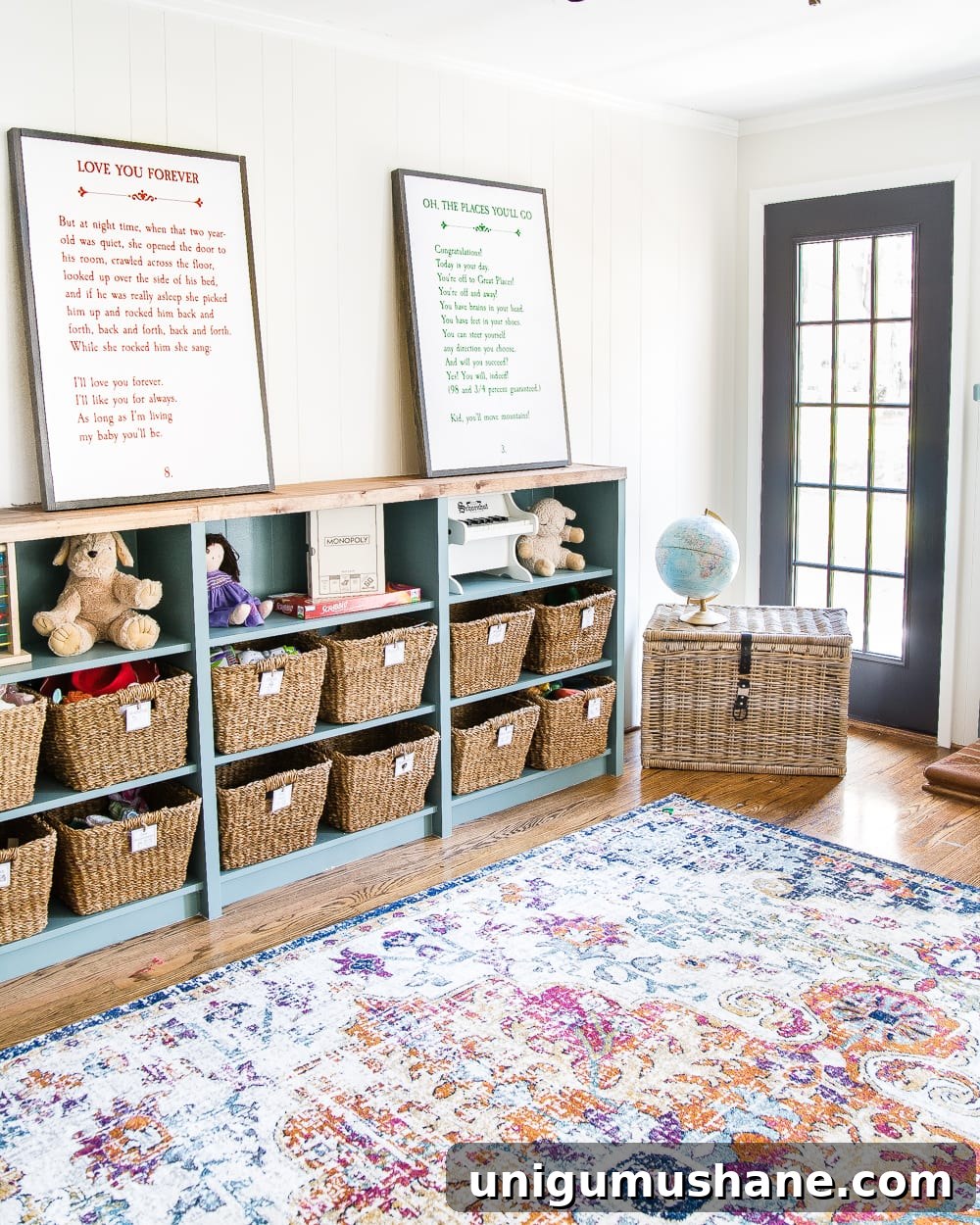 Printable Toy Labels for Playroom Storage 10 A free printable set of toy organization labels for bins with pictures and legible font to make clean up easier for pre-reading children. #playroom #toyorganization #organizing #toyorganizing #freeprintables #labels