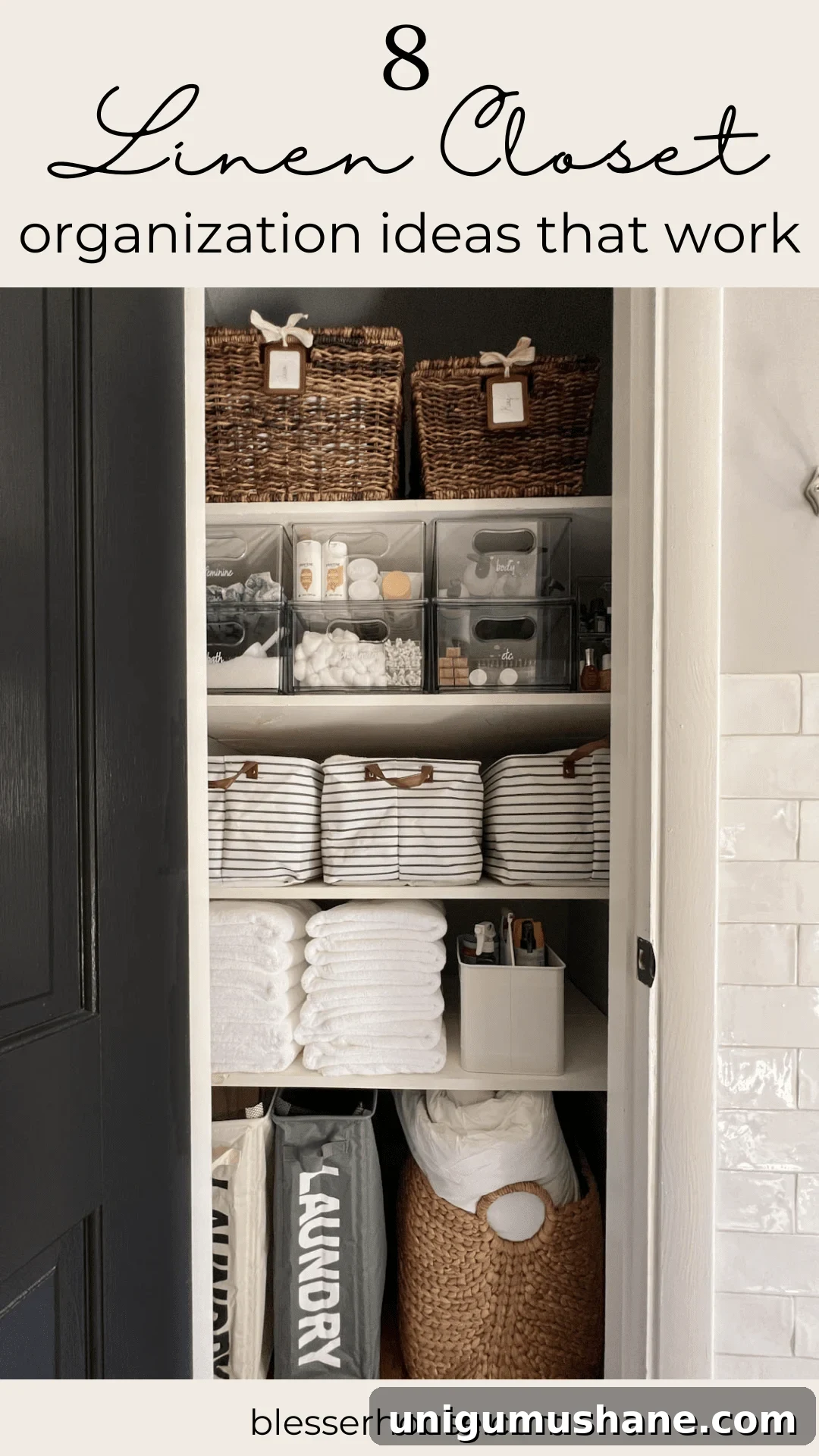 Family Command Center: Practical Setup for an Organized Home 14 organized linen closet