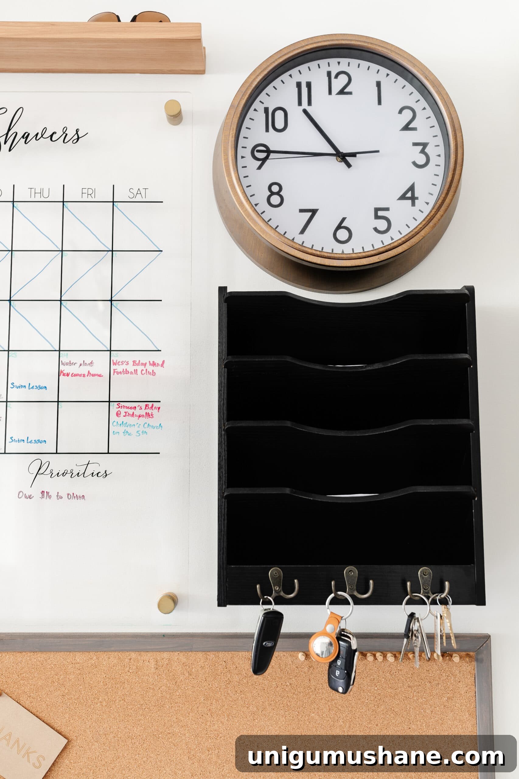 Family Command Center: Practical Setup for an Organized Home 8 mail sorter and key rack wall organizer