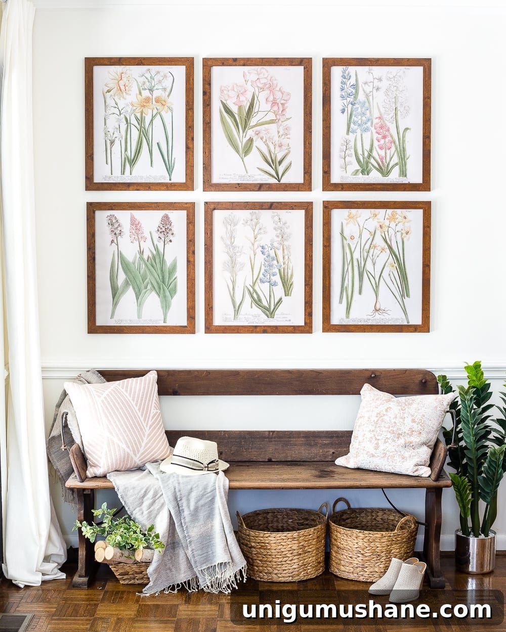 Printable Spring Botanical Art for Gallery Walls 5 A free printable set of spring botanical art for $3 each on color engineer prints or free from your own printer to frame as wall decor. #gallerywall #springdecor #springprintable #freeprintable #freeart