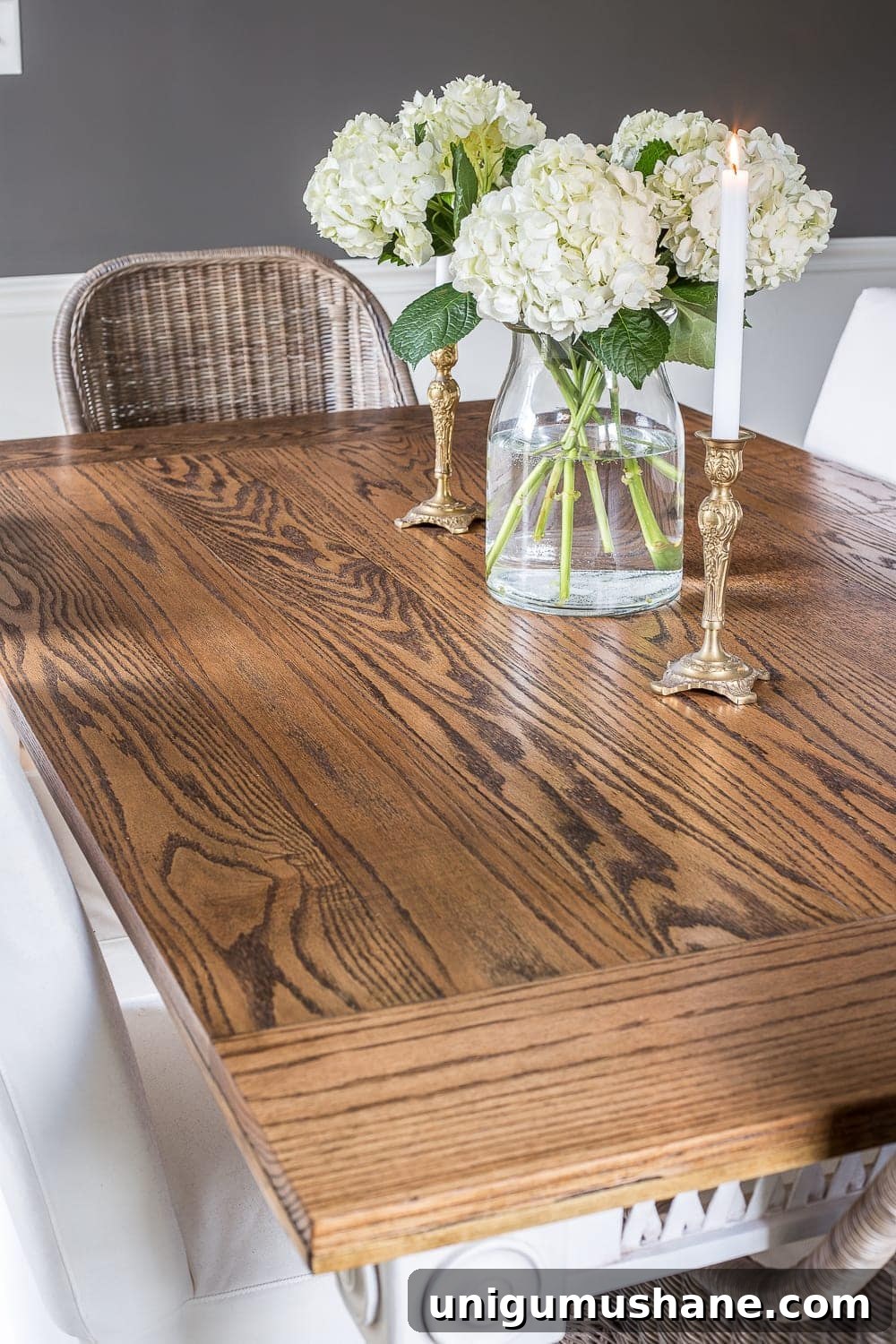 DIY Retrofit to Upgrade Your Dining Table Top 7 A tutorial for how to build a retrofitted table top to fit over any existing table using Minwax Dark Walnut stain. #build #furniturebuilding #tabletop #diningtable #diytable #farmhousetable #diyfurniture #woodworking #furnituremakeover #tablemakeover #minwax #woodstain #walnut
