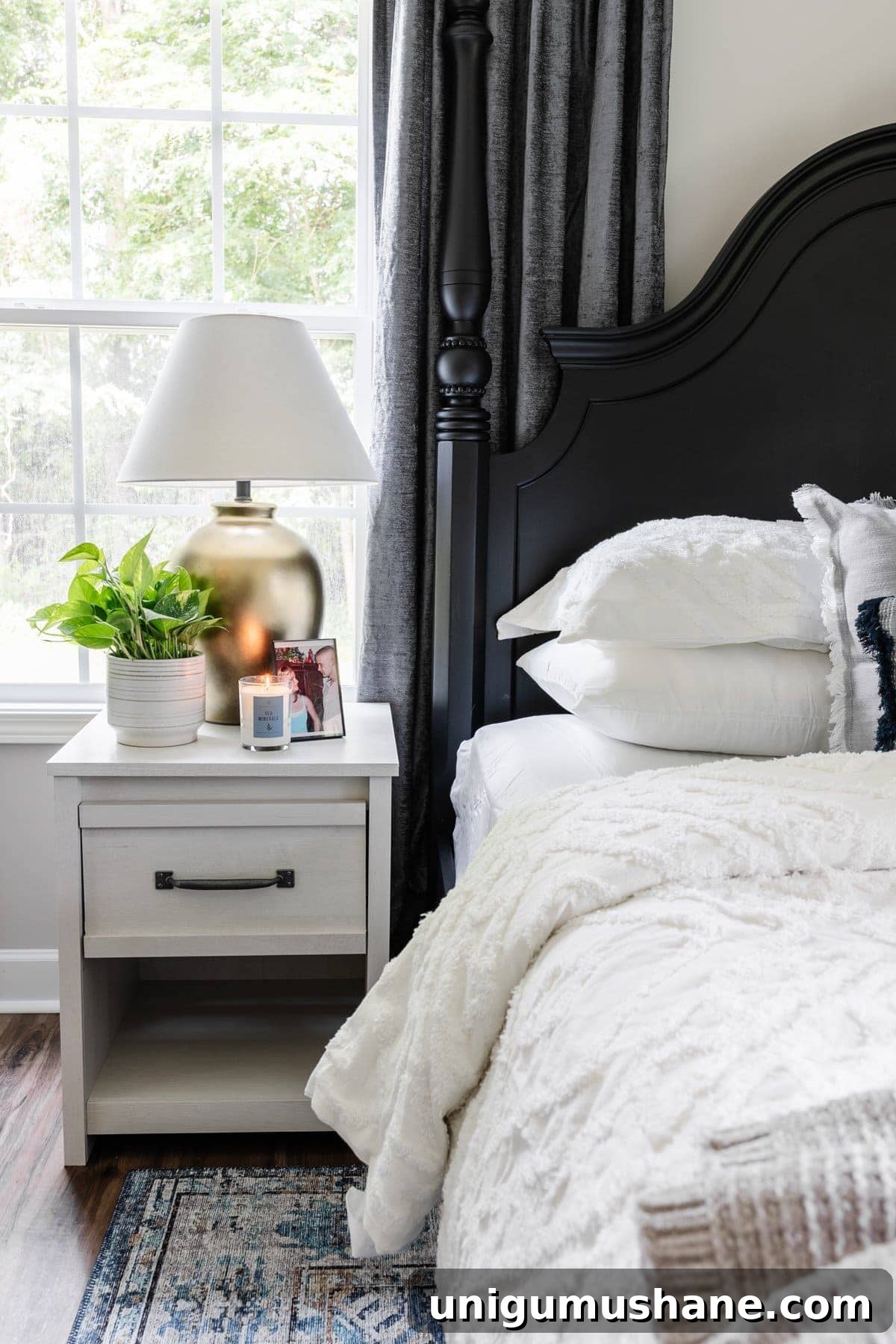whitewashed bedside table 