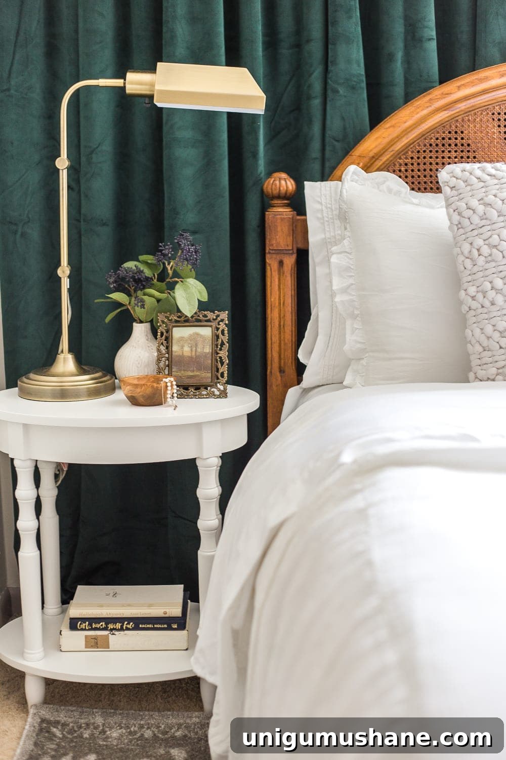 using a living room end table as a nightstand