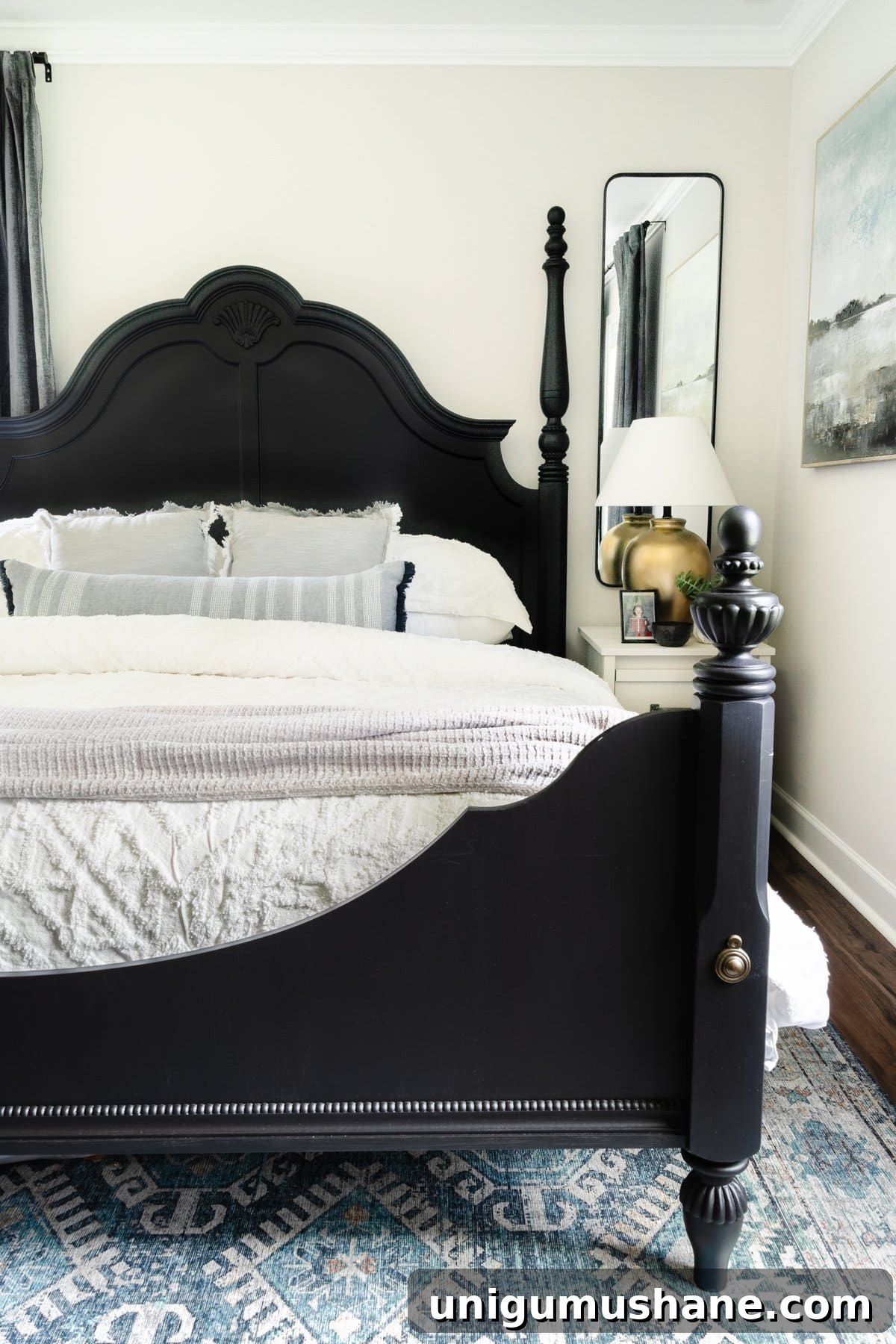 Timeless Interior Design Trends for Your Home 15 black poster bed with white bedding