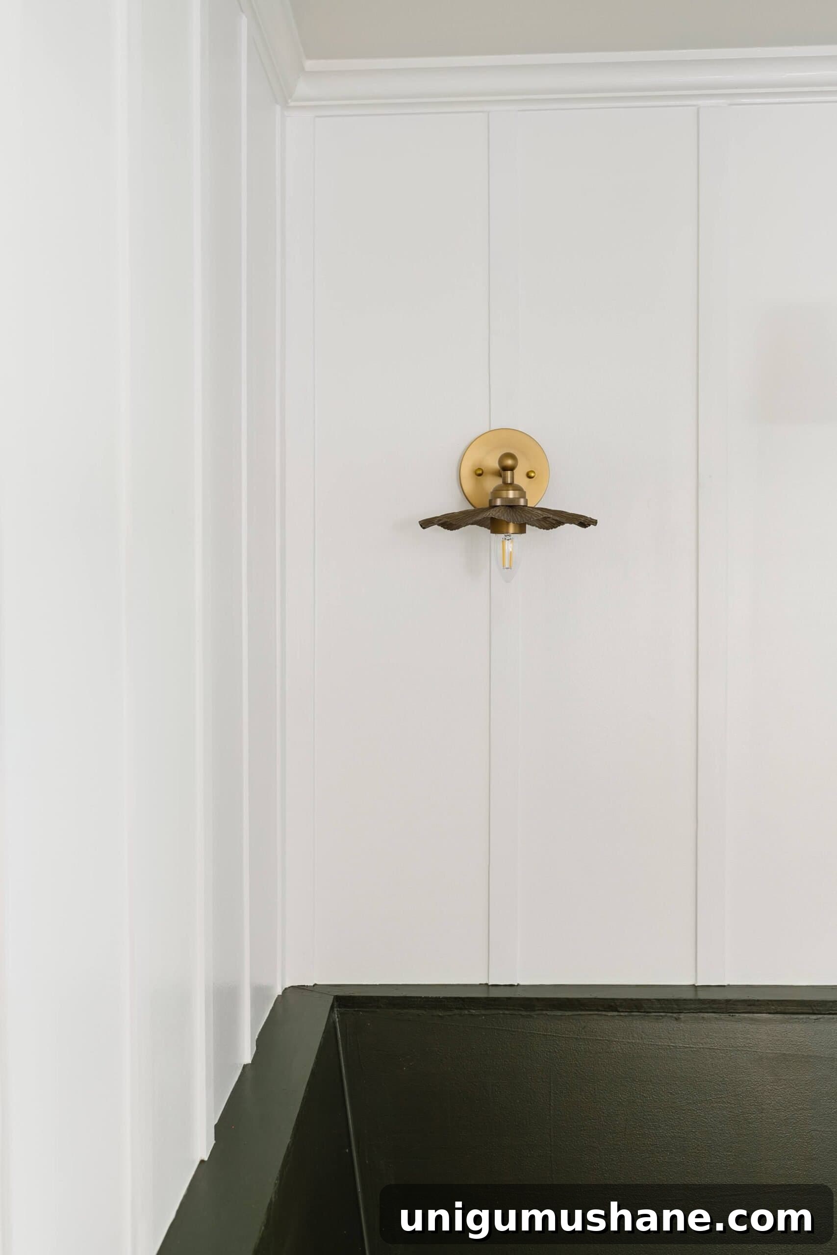 Vintage Wall Sconces: 32 Stylish Picks for Every Room 6 ruffled flower vintage brass wall lights on a board and batten wall