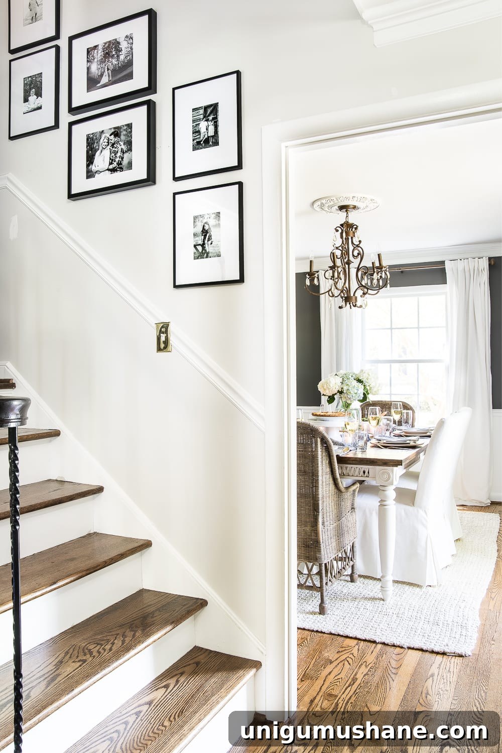 Elegant yet casual dining room set for summer gatherings and Mother's Day.