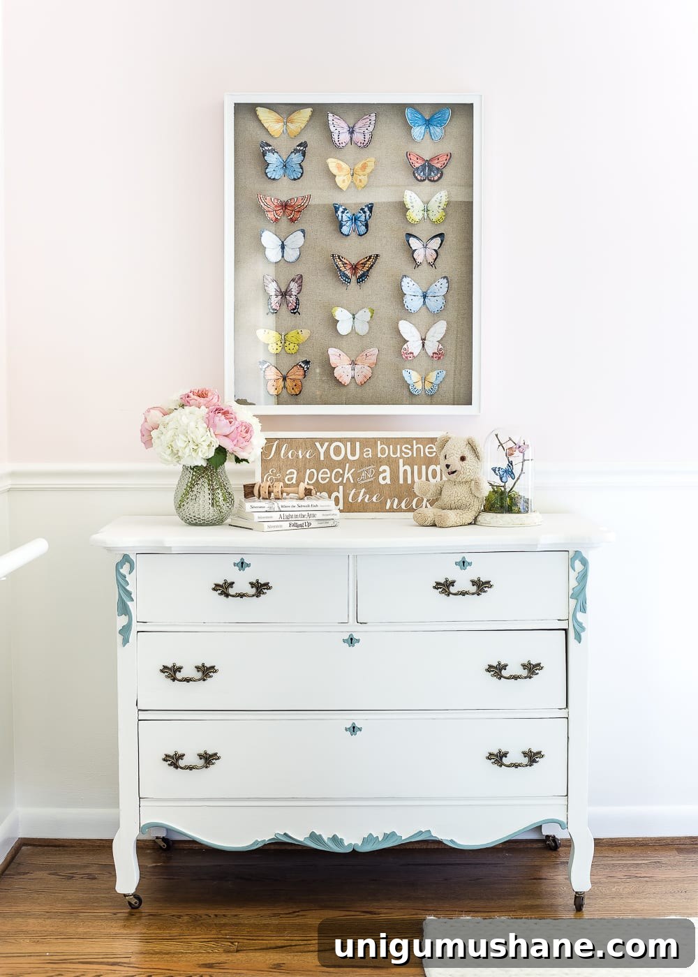 DIY Butterfly Shadow Box Tutorial for Science Projects 10 Cozy corner of a child's bedroom featuring butterfly art and books