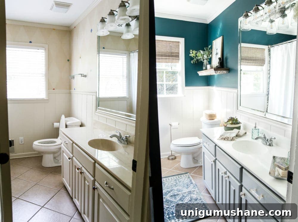 Painted Sink, Countertop, Tub and Shower: 8-Month Update 6 How to paint a sink, countertop, tub, and shower for $100 and how to make it last using Rustoleum Tub & Tile Refinishing Kit #bathroom #bathroommakeover #diyproject #homeimprovement #paintedsink #paintedcountertop #paintedtub #paintedshower