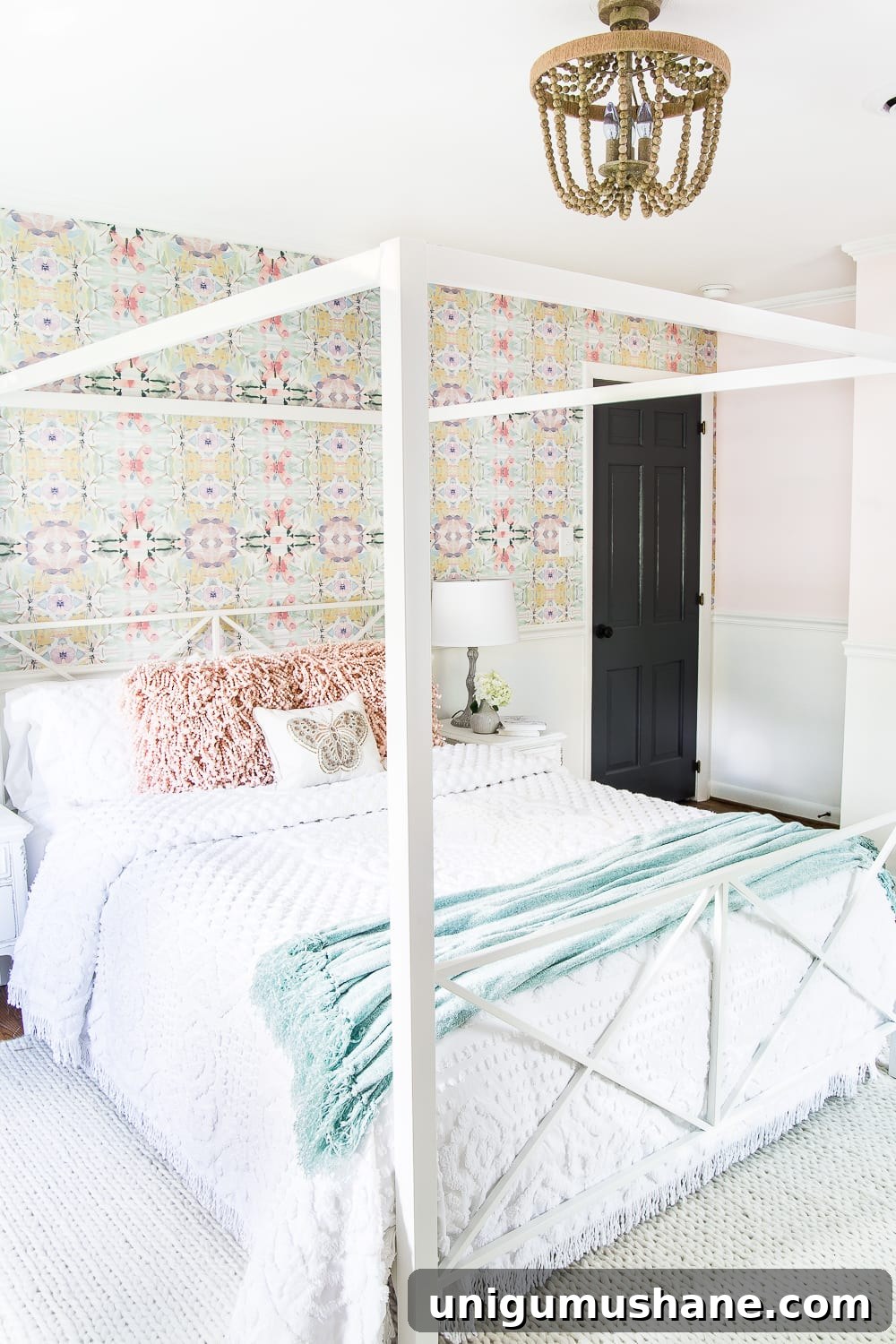 Little Girl's Butterfly Bedroom Makeover Reveal 5 A little girl bedroom makeover with a butterfly theme full of thrifty makeovers, DIYable projects, and Anthropologie style knock-offs. #girlbedroom #littlegirlbedroom #girlroom #littlegirlroom #kidsspaces #kidsdecor #kidsroom #kidsdiy #bedroommakeover #kidsroommakeover #girlbedroommakeover