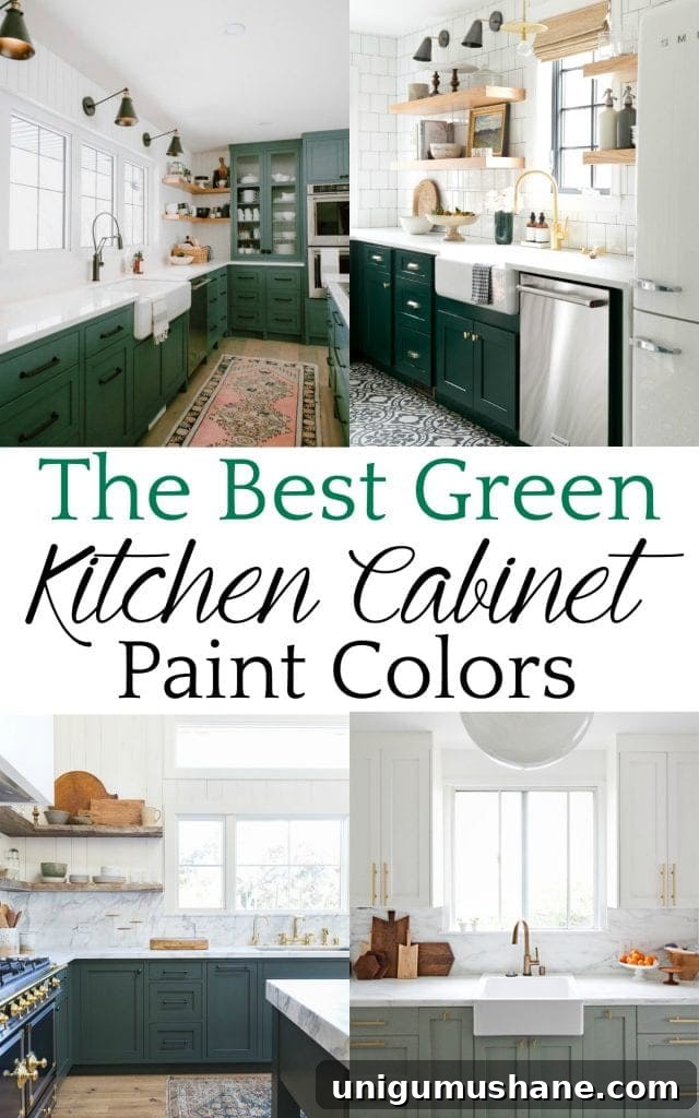 Green Kitchen Cabinet Ideas to Transform Your Space 16 Save this green kitchen paint inspiration