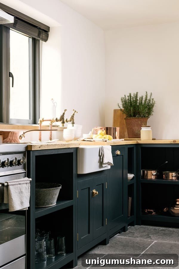 Green Kitchen Cabinet Ideas to Transform Your Space 10 DeVOL Pantry Blue - blue-green kitchen cabinets