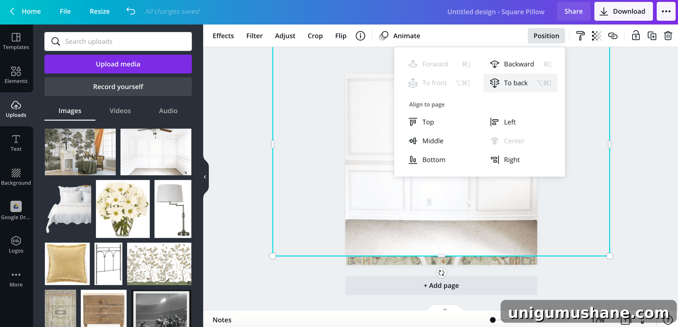 how to make a room design mood board using the canva app