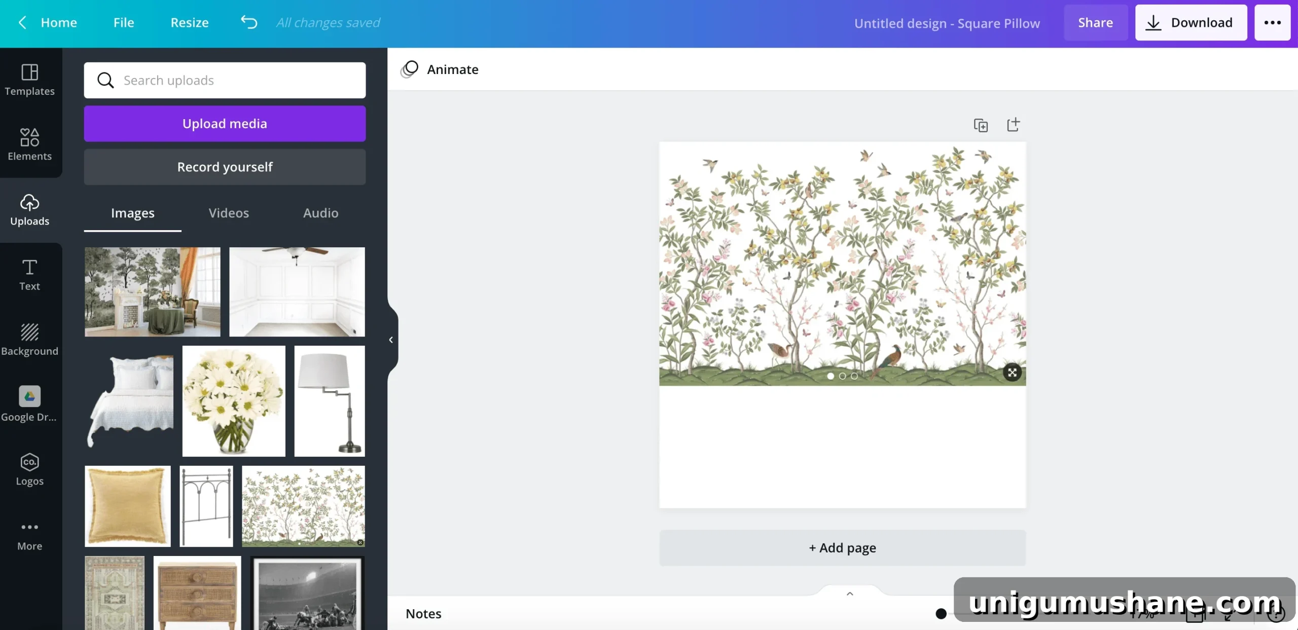 adding wallpaper to a mood board