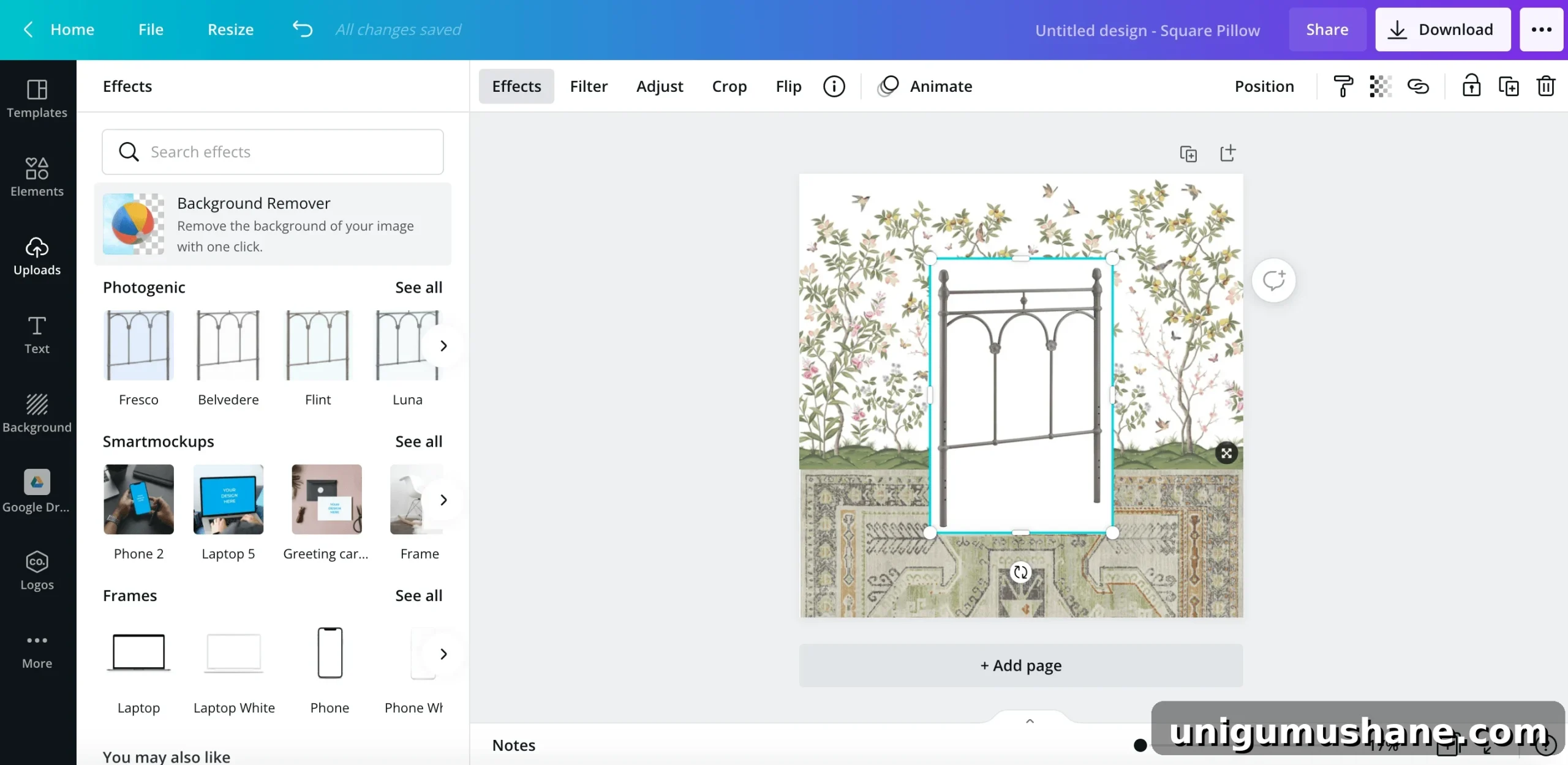 how to remove an image background using the canva app 