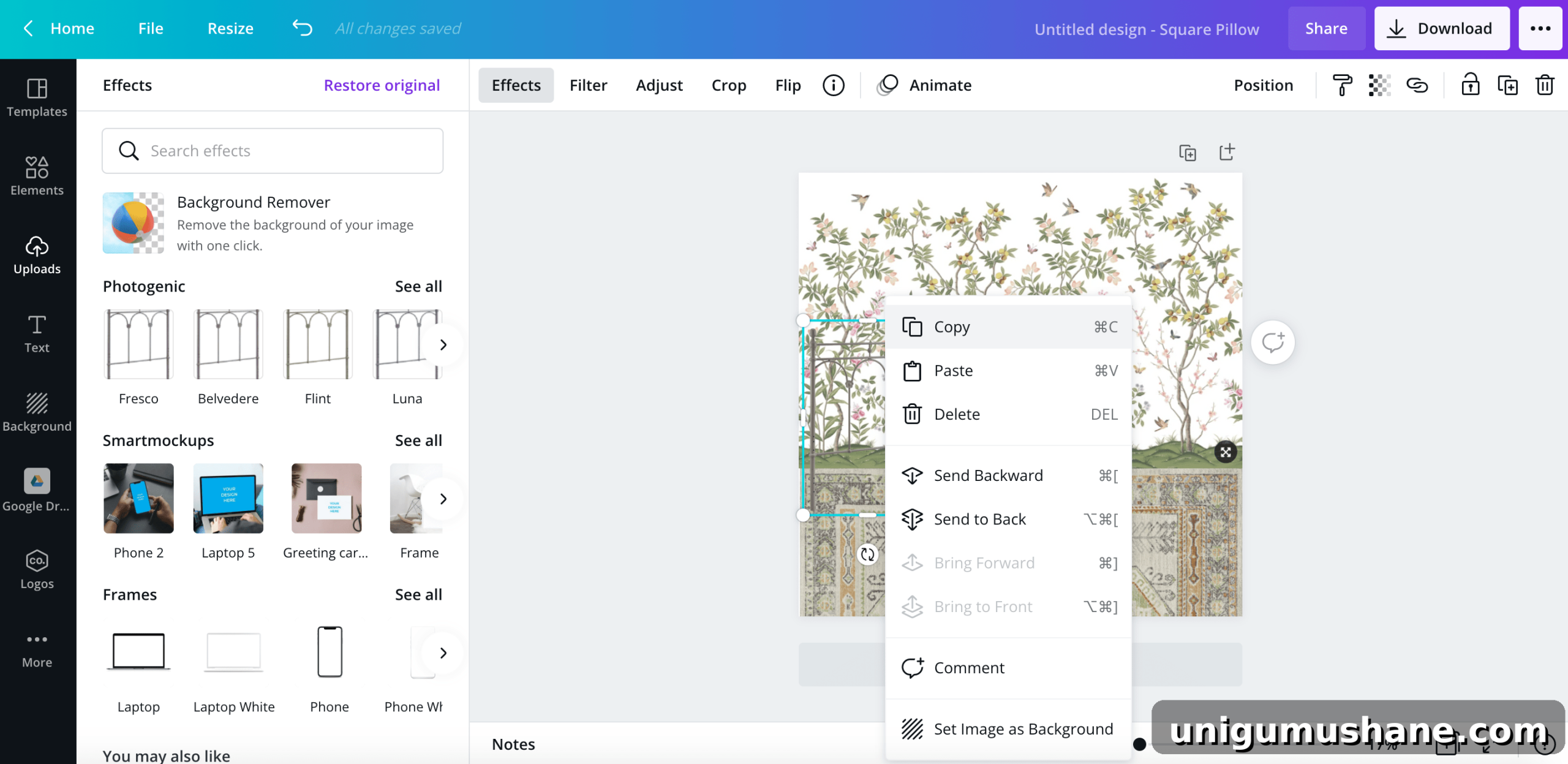 how to duplicate an image using the canva app 