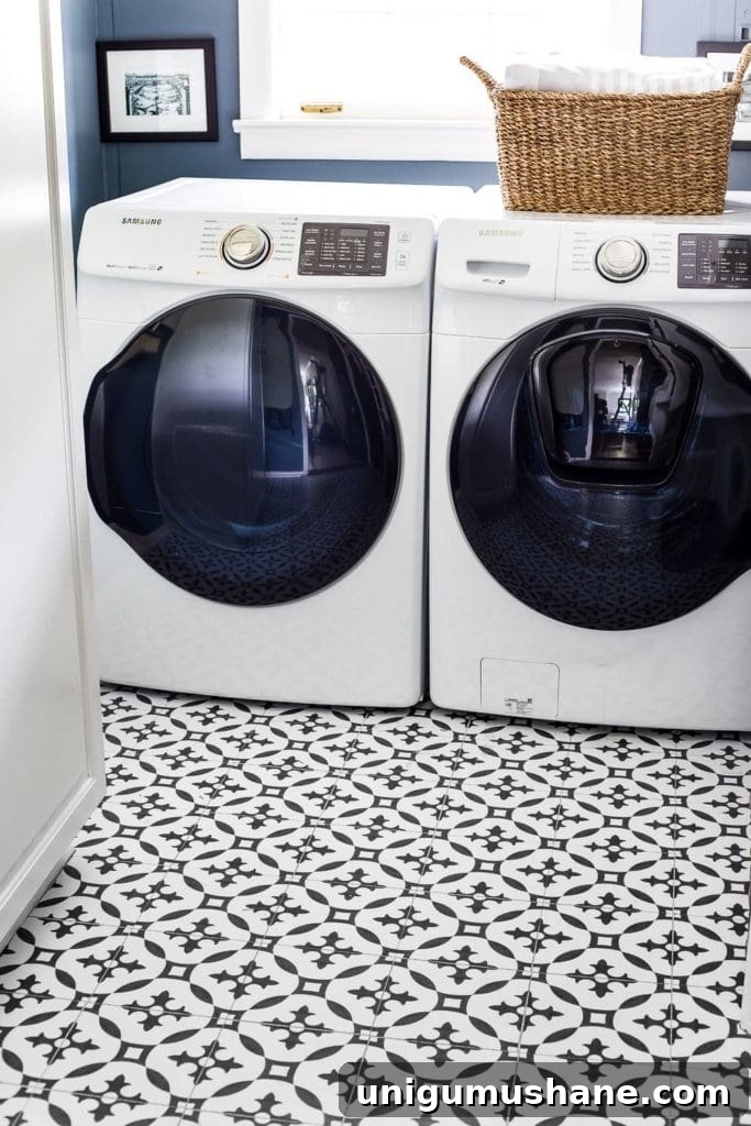 What 10 Months Taught Us About Patterned Vinyl Tile Durability 4 laundry room vinyl tile Moroccan patterned floor