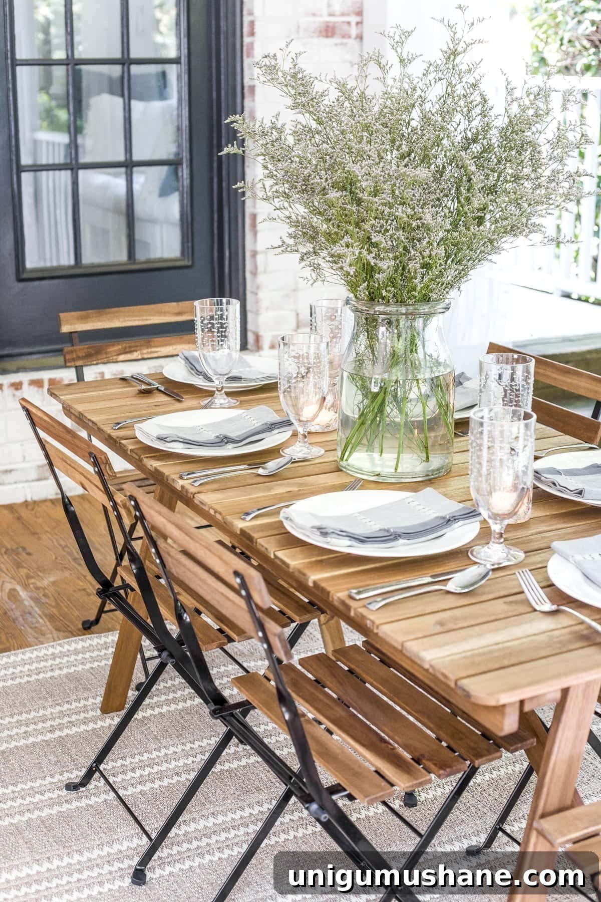 Summer Back Porch Tour: Inspiring Decor and Outdoor Styling 14 outdoor dining table on back porch