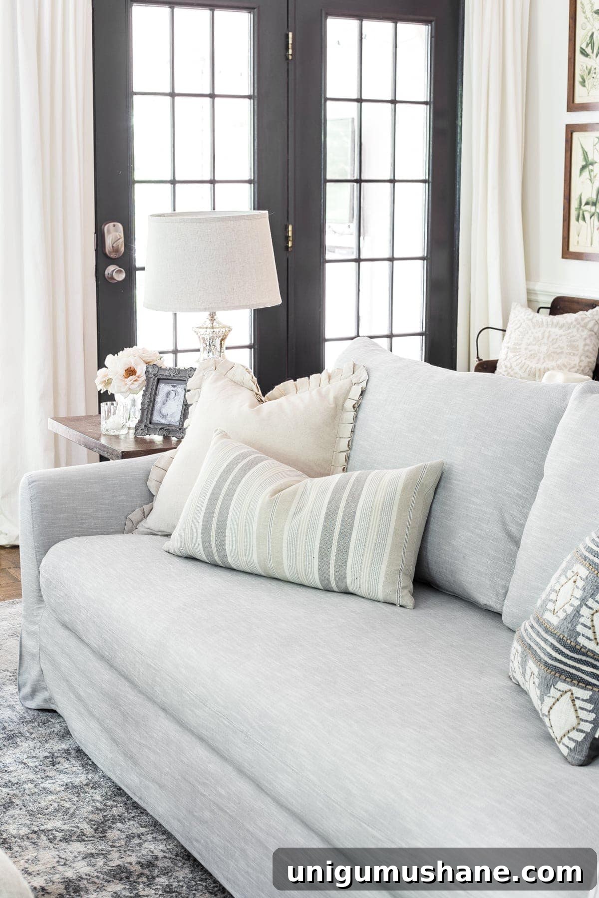 Refresh Your IKEA Living Room: New Slipcovers for Sofas and Chairs 5 Gray linen and cotton blend Bemz slipcover for IKEA Farlov