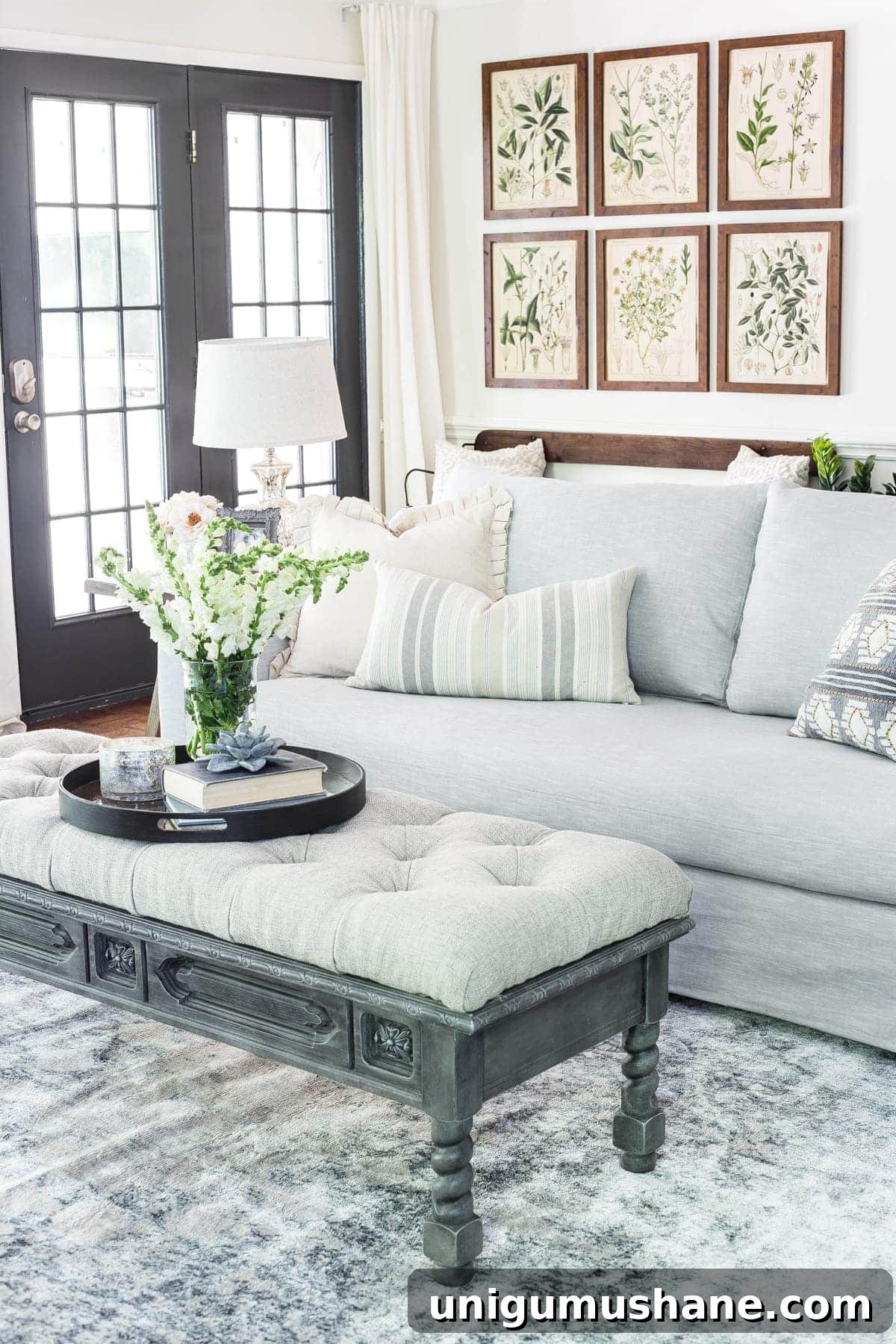 Refresh Your IKEA Living Room: New Slipcovers for Sofas and Chairs 6 Neutral modern farmhouse with IKEA Farlov slipcover