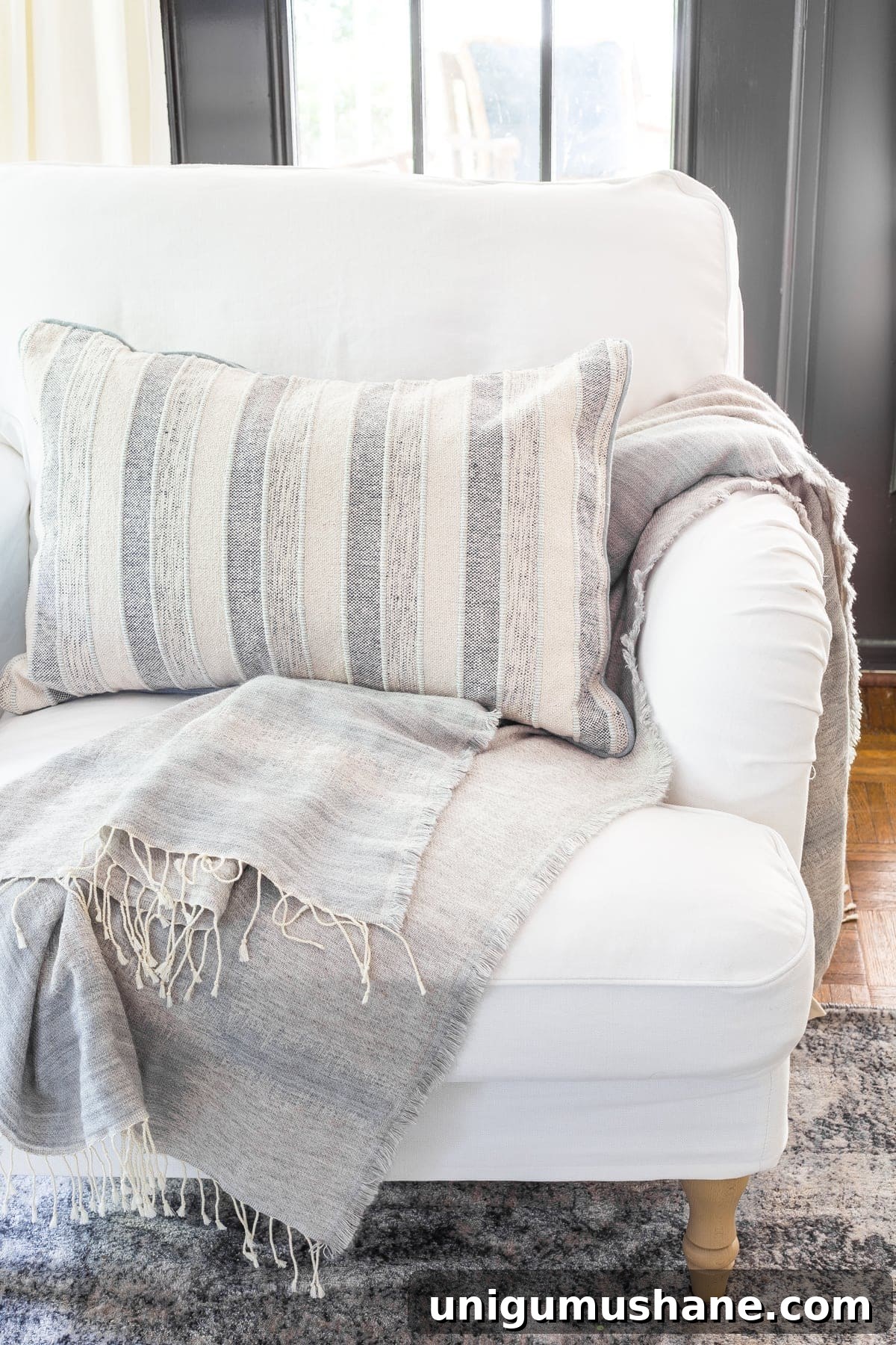 Refresh Your IKEA Living Room: New Slipcovers for Sofas and Chairs 7 IKEA Stocksund armchair with Bemz slipcover