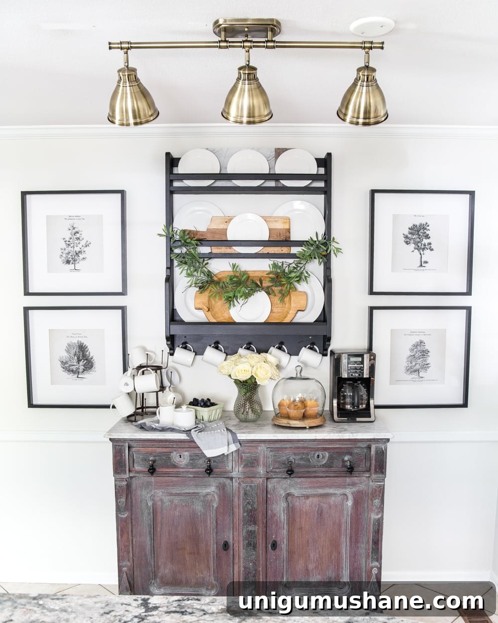Arbor Wall Art Printables: Instant Download Set 2 Vintage arbor art framed above coffee bar