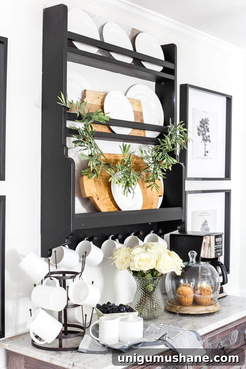 Arbor Wall Art Printables: Instant Download Set 8 Framed arbor prints displayed in kitchen