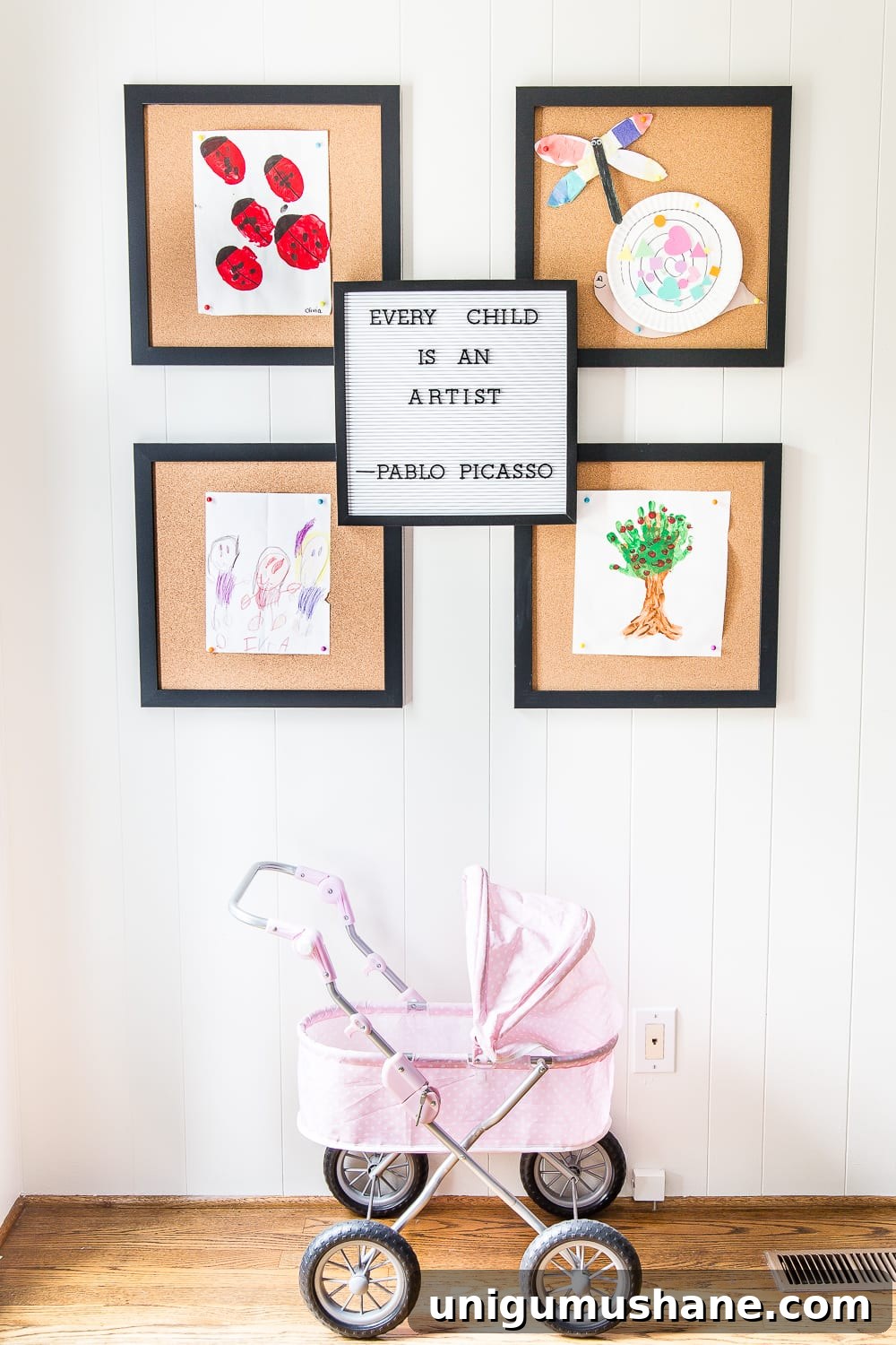 10 Stylish Ways to Make Your Home Kid-Friendly 14 kid-friendly home - art display in playroom